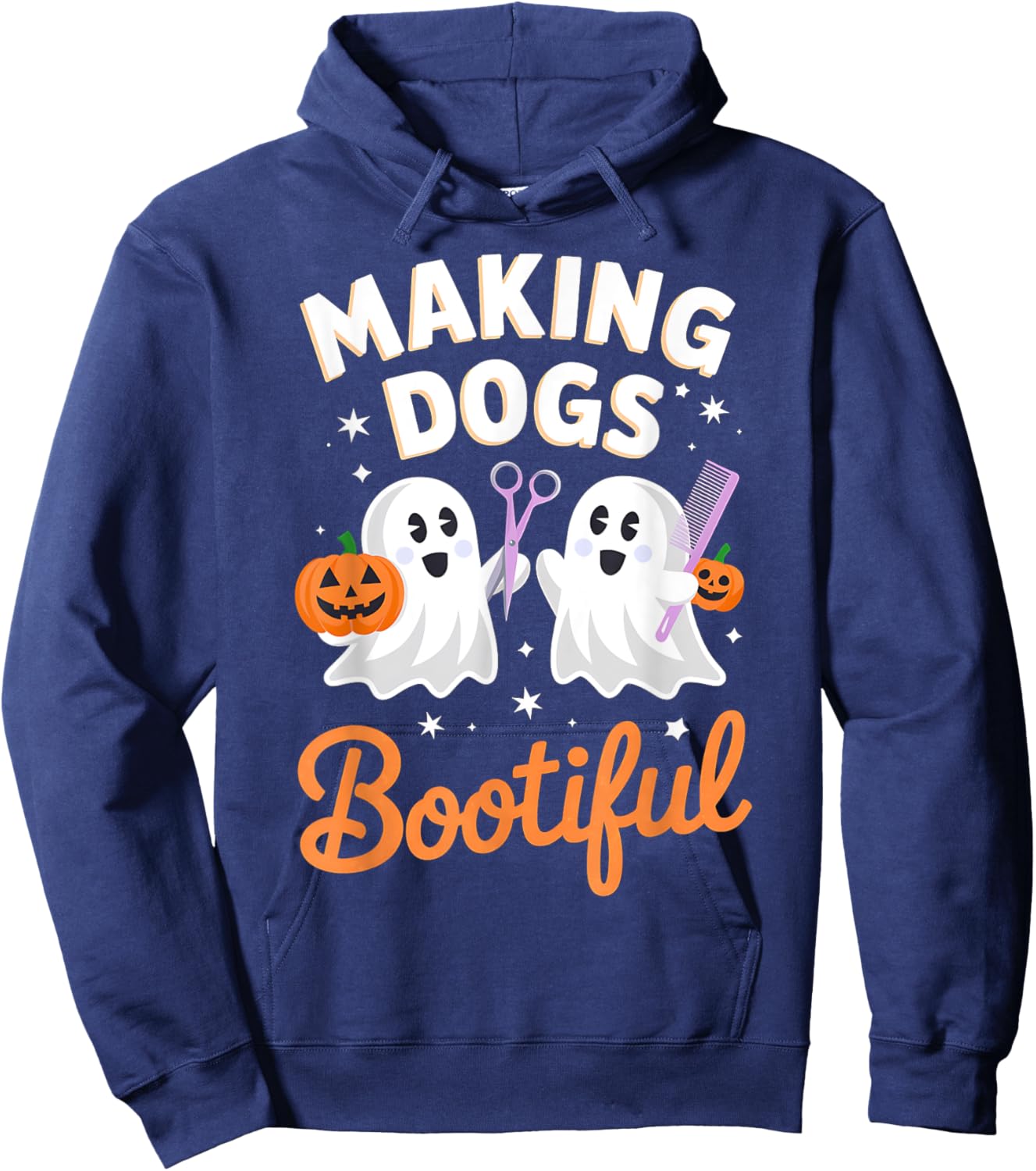Pet Groomer Funny Halloween Making Dogs Bootiful Hoodie - Hoodie | Navy