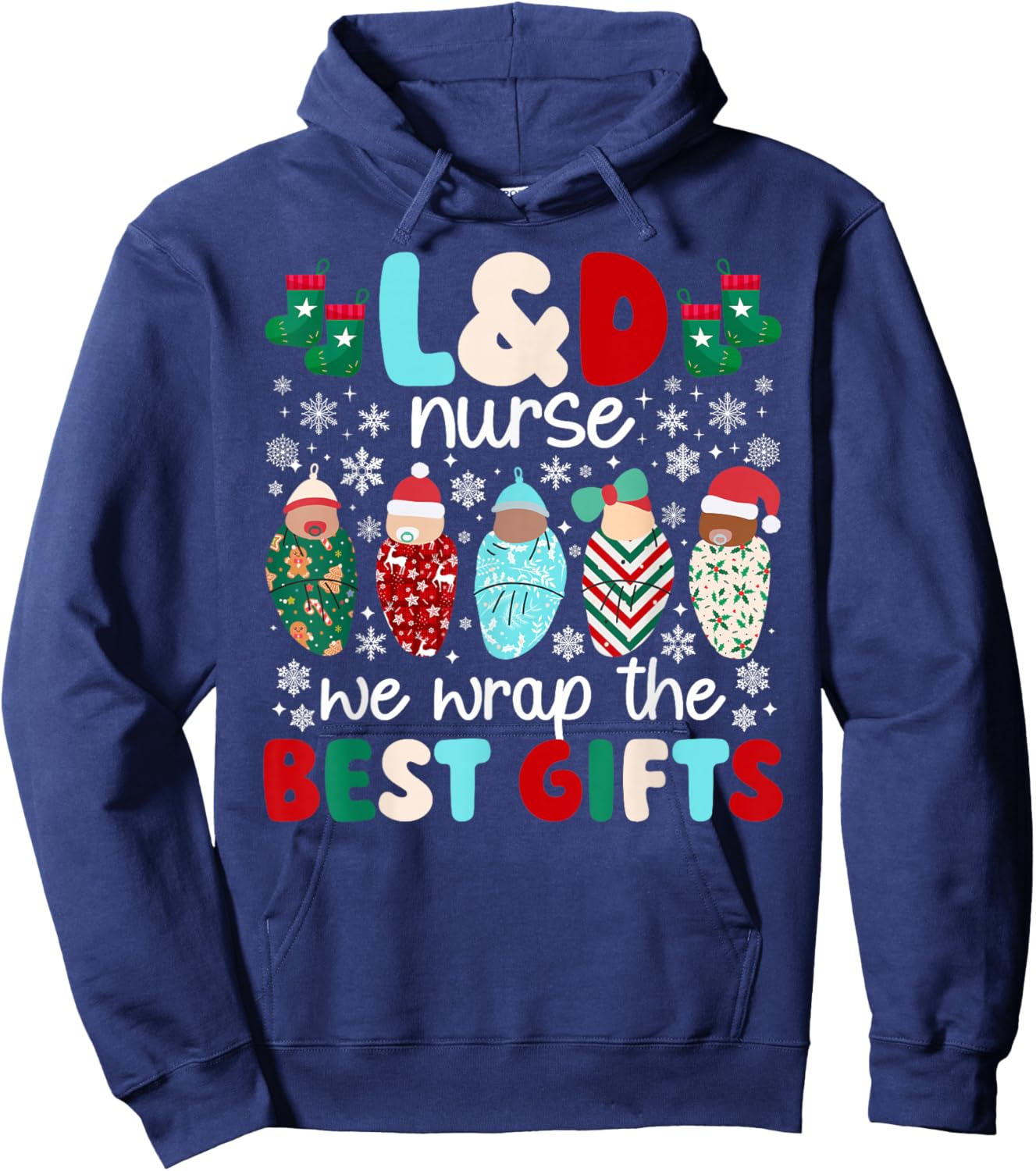 Christmas L&D Nurse Xmas Party Labor And Delivery Nurse Hoodie - Hoodie | Navy