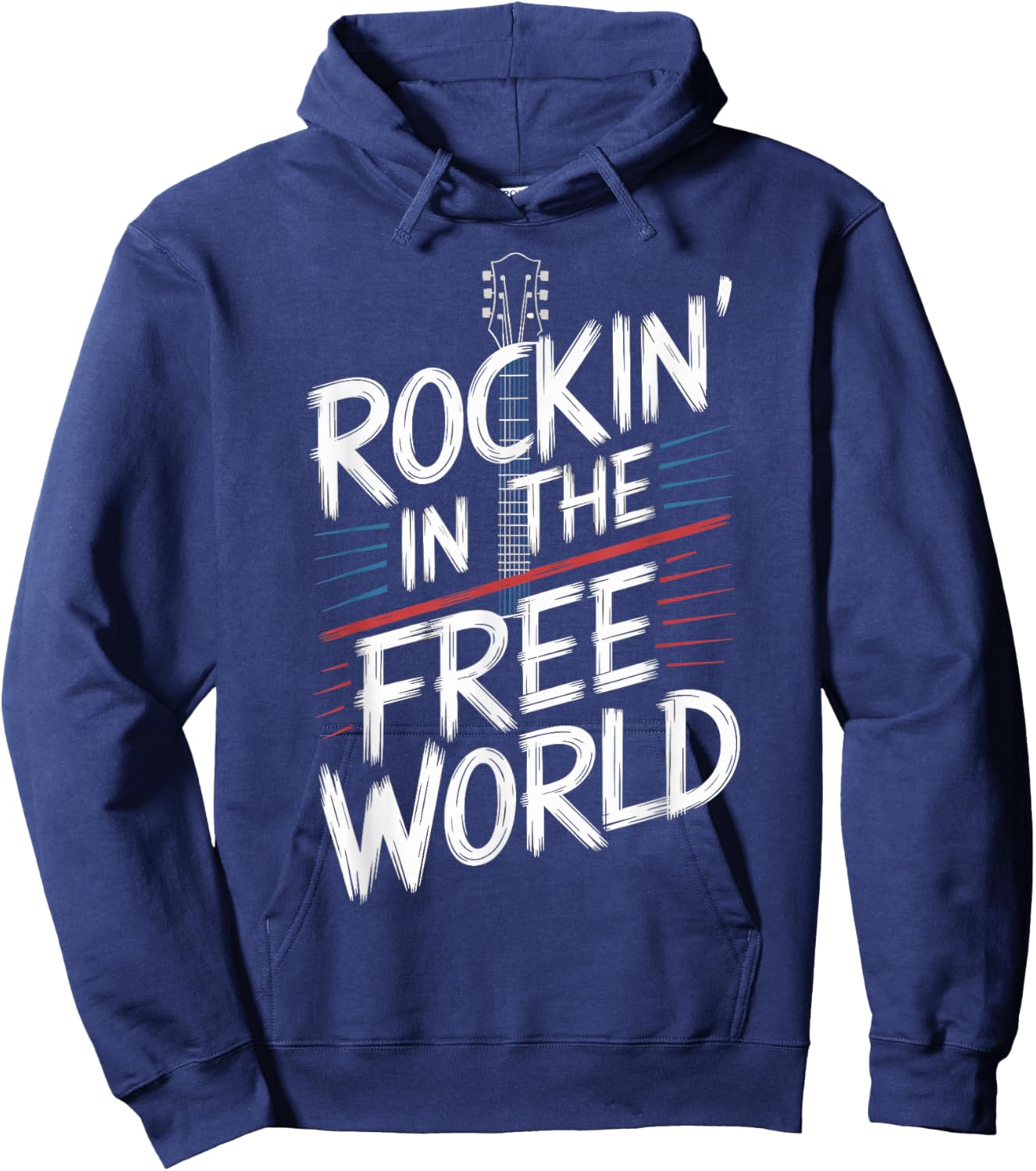 Rockin in the Free World Music Lover Design Concept Hoodie - Hoodie | Navy