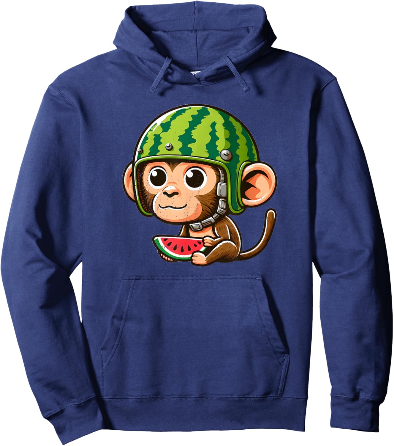 Watermelon Monkey Helmet Hoodie - Hoodie | Navy