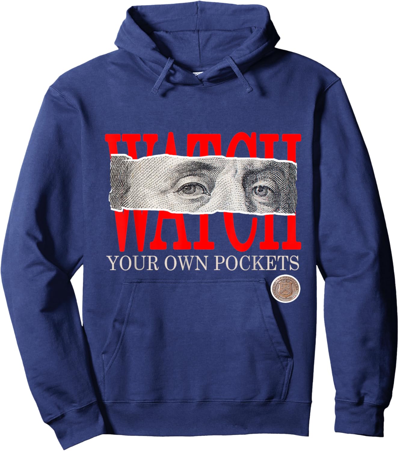 Red Watch Your Own Pockets Red Graphic Hoodie - Hoodie | Navy