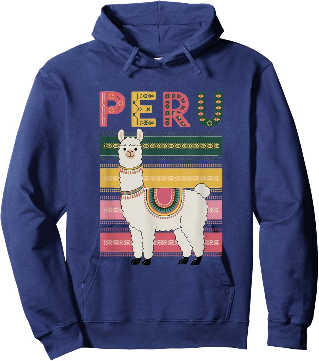 Cute Peruvian Llama from Peru - Fun Peru Design Hoodie - Hoodie | Navy