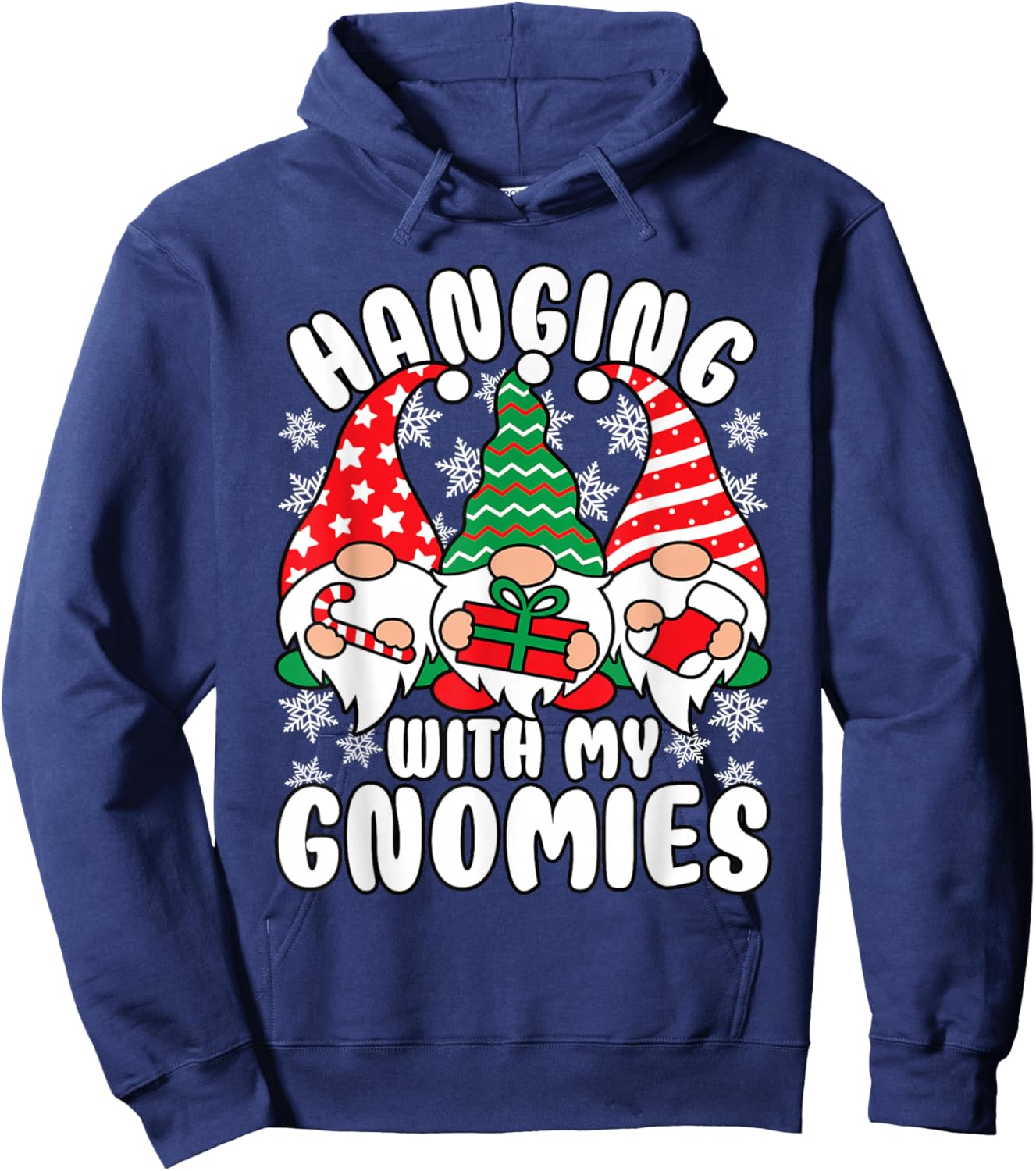 Hanging With My Gnomies Funny Christmas Xmas Gnome Hoodie - Hoodie | Navy