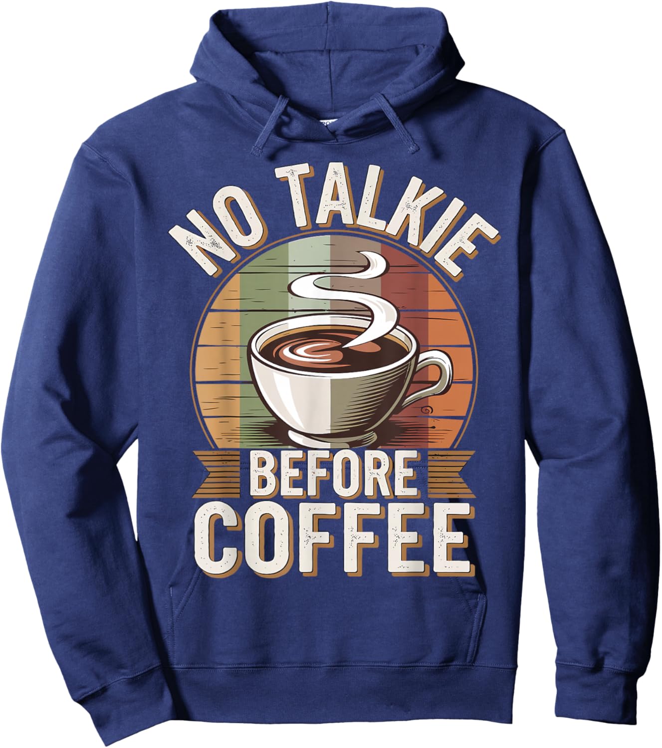No Talkie Before Coffee Hoodie - Hoodie | Navy