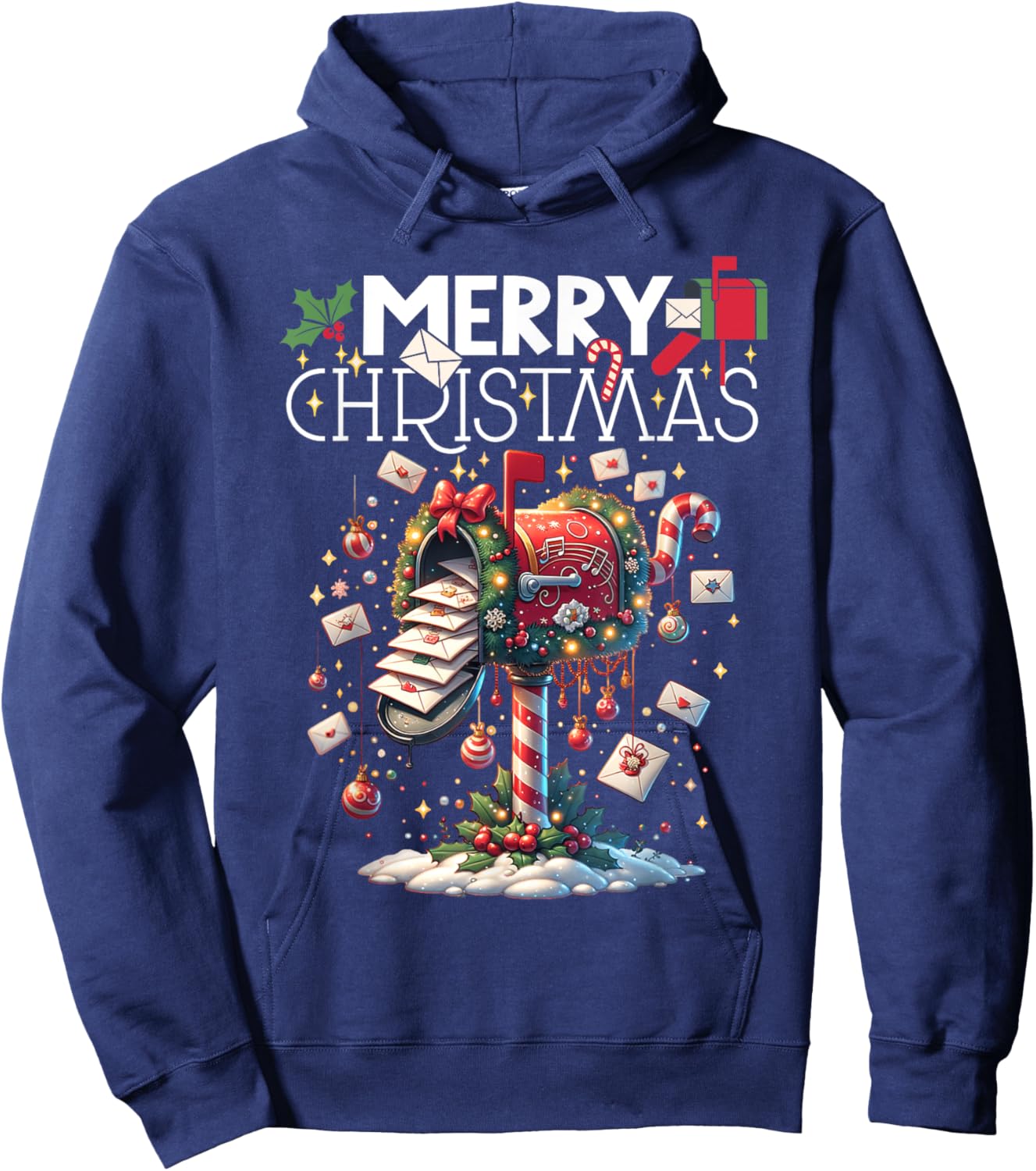 Merry Christmas Xmas Postal Worker Funny Hoodie - Hoodie | Navy