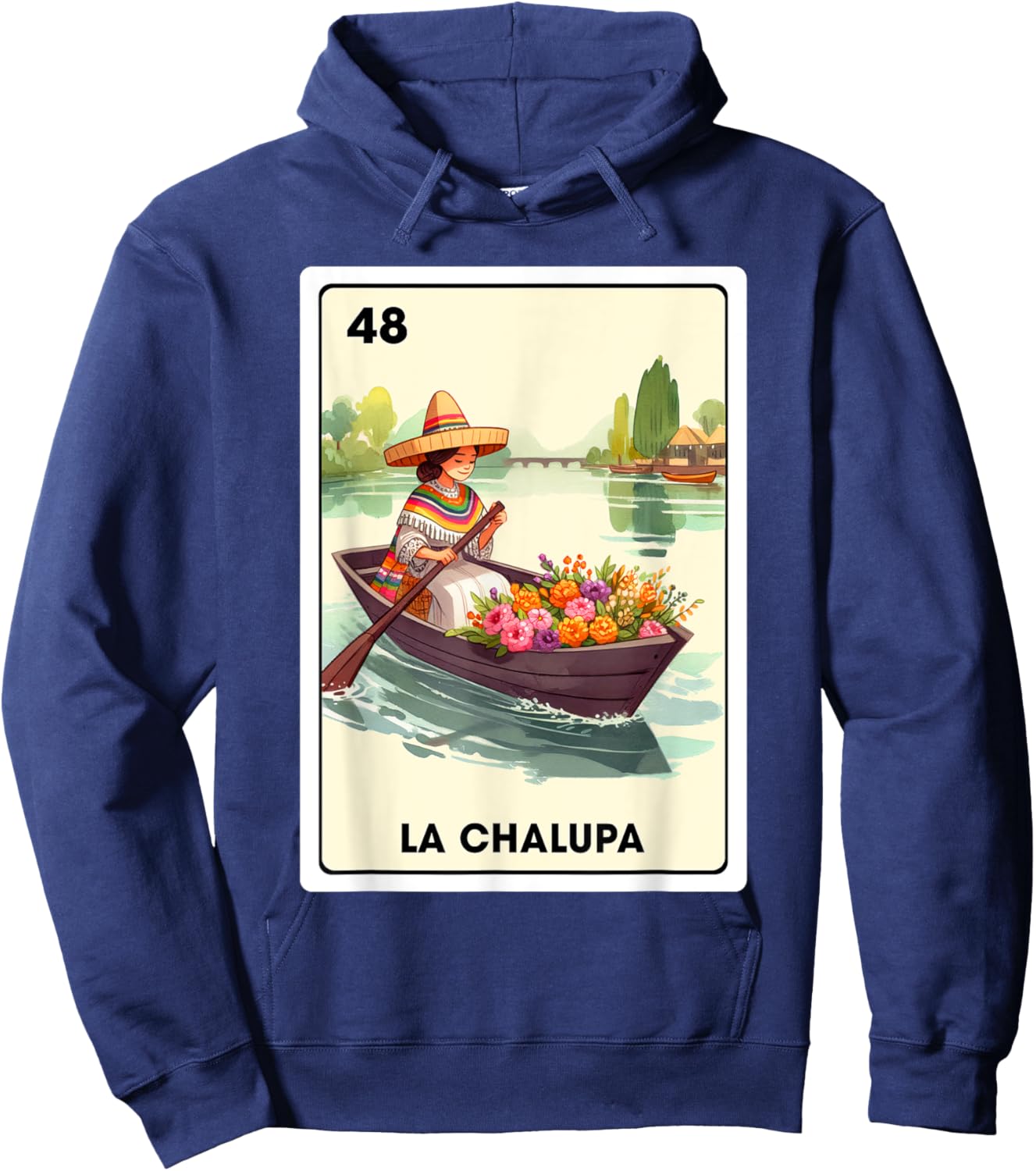 Mexican Slang The Boat La Chalupa Mexican Bingo Card Hoodie - Hoodie | Navy
