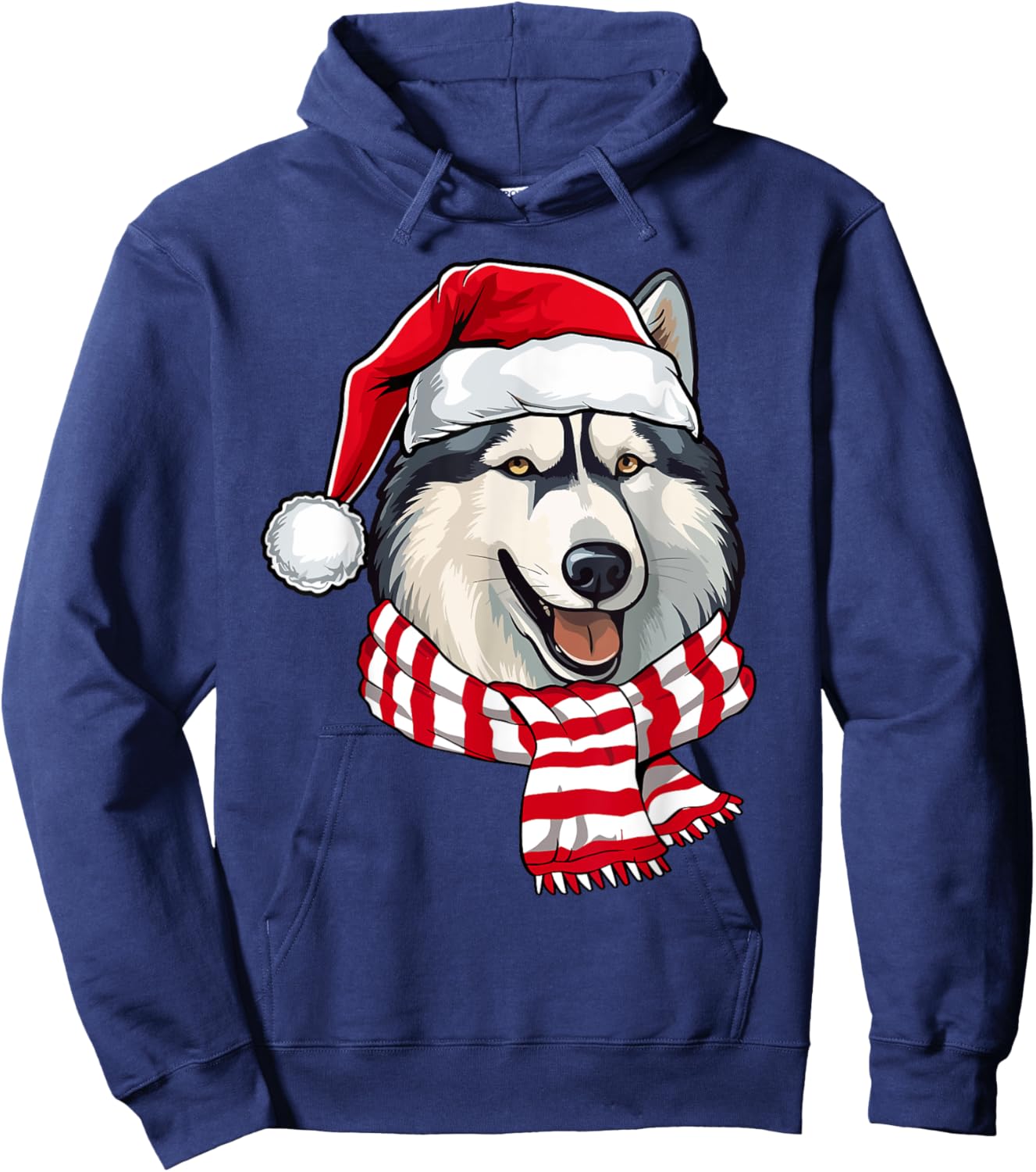 Santa Siberian Husky Christmas Dog Lover Men Women Kids Hoodie - Hoodie | Navy