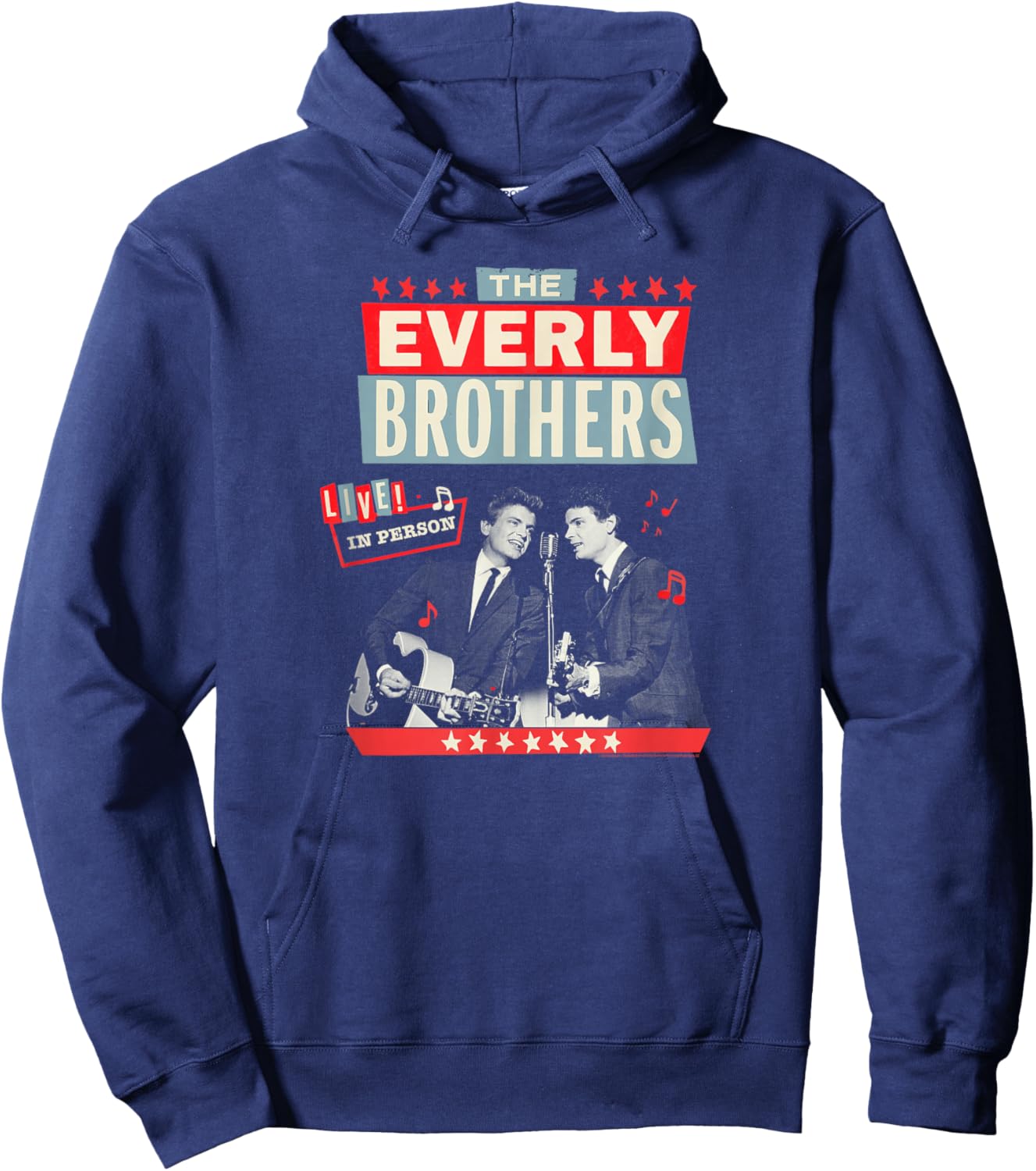 The Everly Brothers Live In Person Vintage Poster Design Hoodie - Hoodie | Navy