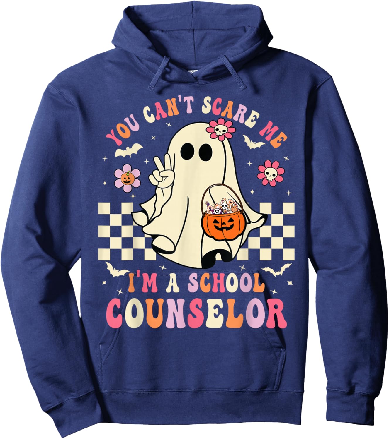 You Can't Scare Me I'm A School Counselor Halloween Women Hoodie - Hoodie | Navy