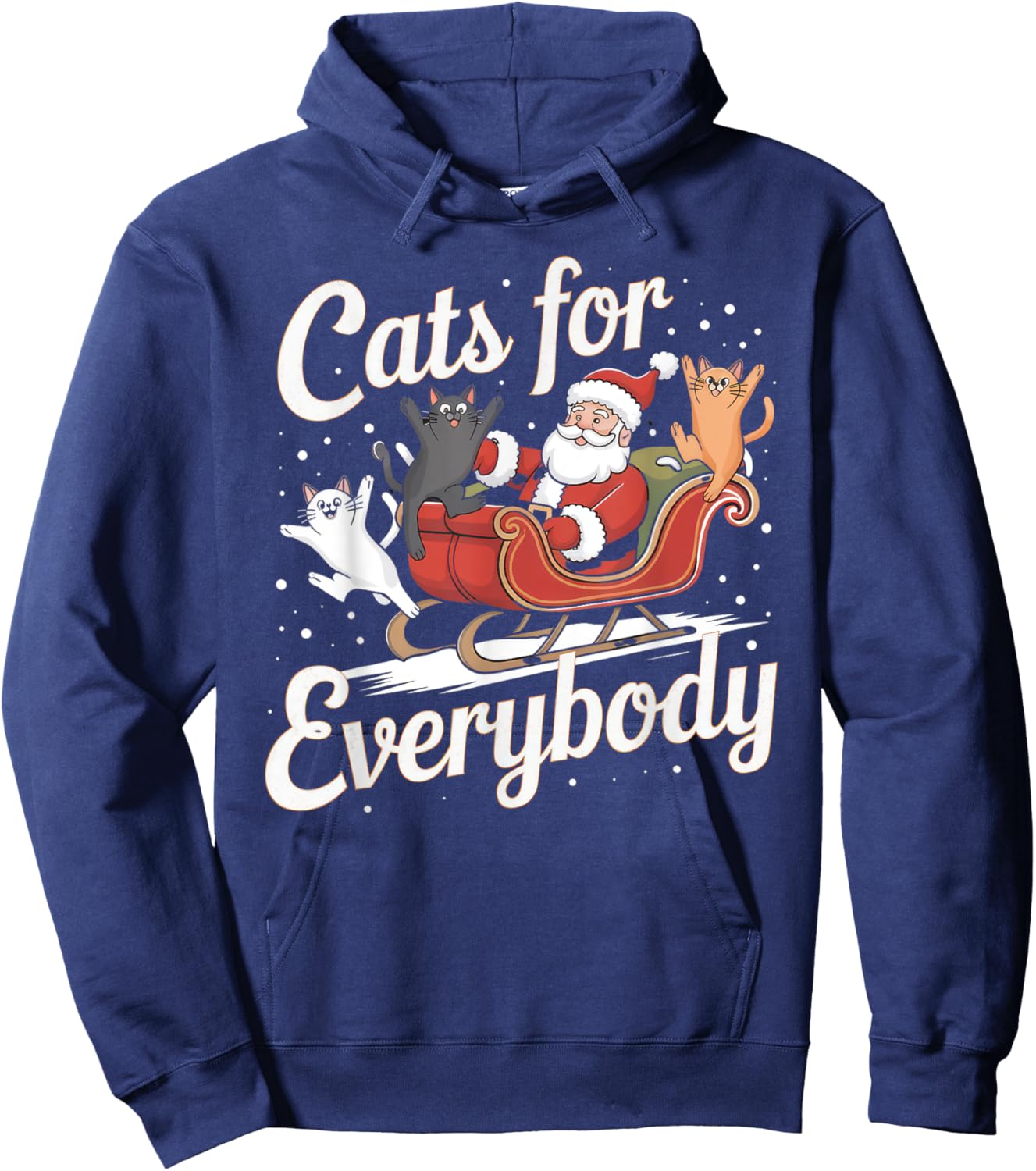 Cats for Everybody Christmas Shirt Funny Xmas Women Santa Hoodie - Hoodie | Navy