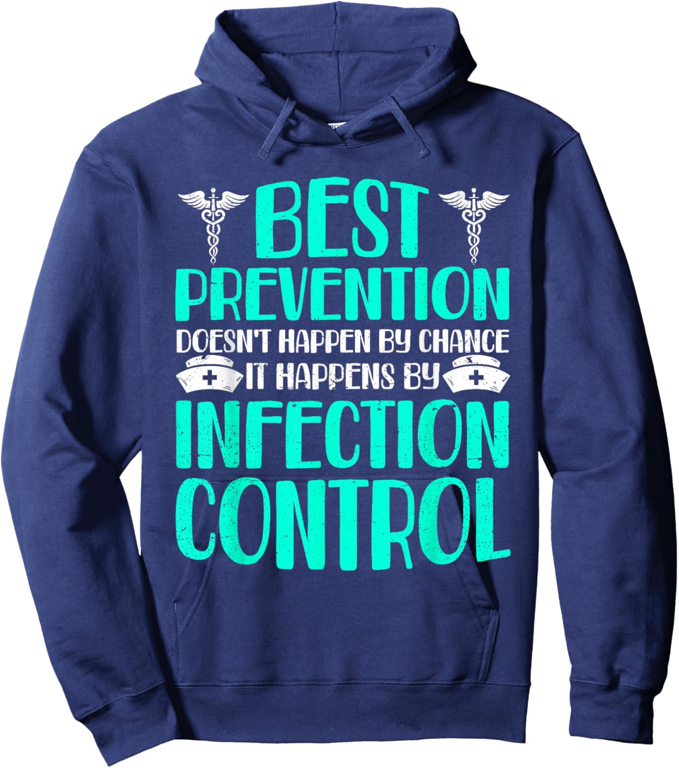 Infection Prevention and Control Gifts -Adults Nurse , Black, Small, Short Sleeve, Classic Fit, , Polyester 100% Hoodie - Hoodie | Navy