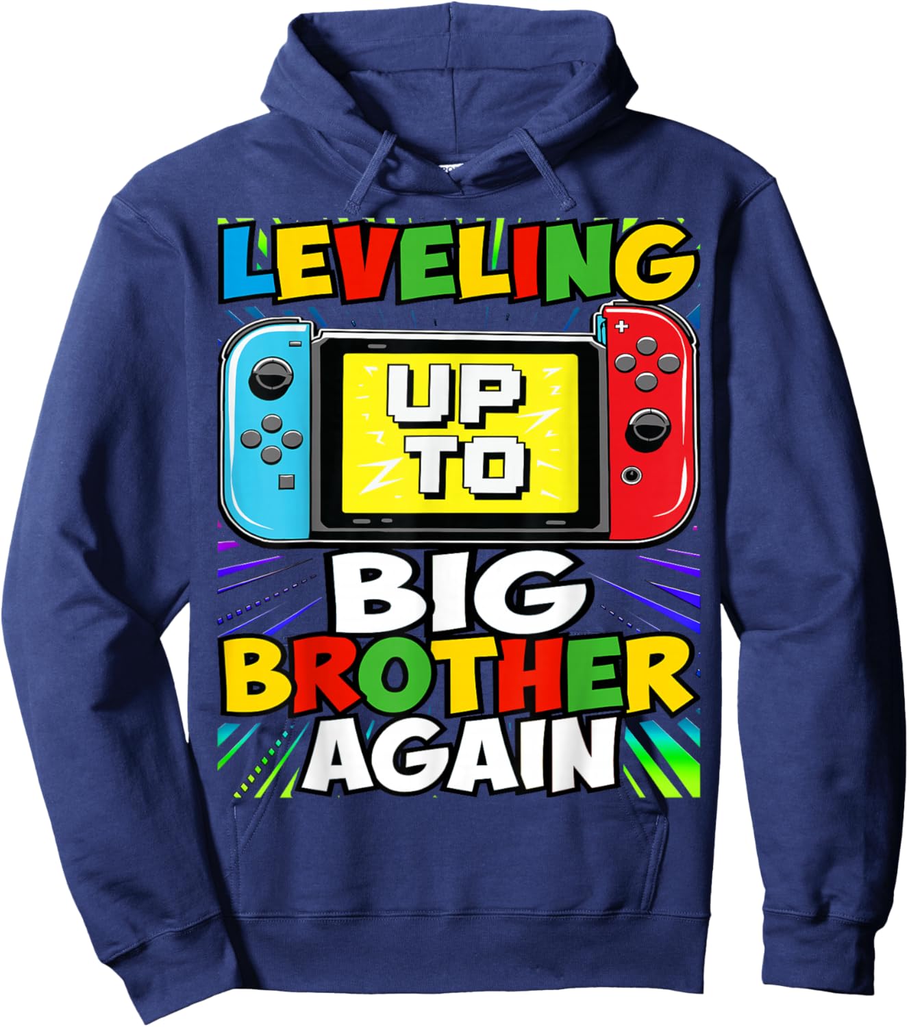 Funny Leveling Up To Big Brother Again Big Bro Gaming Gifts Hoodie - Hoodie | Navy