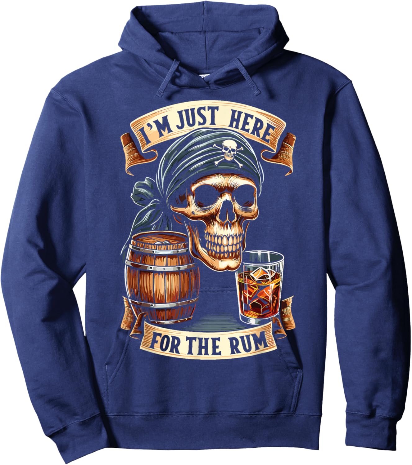Pirate Rum Halloween Im Just Here For The Rum Hoodie - Hoodie | Navy
