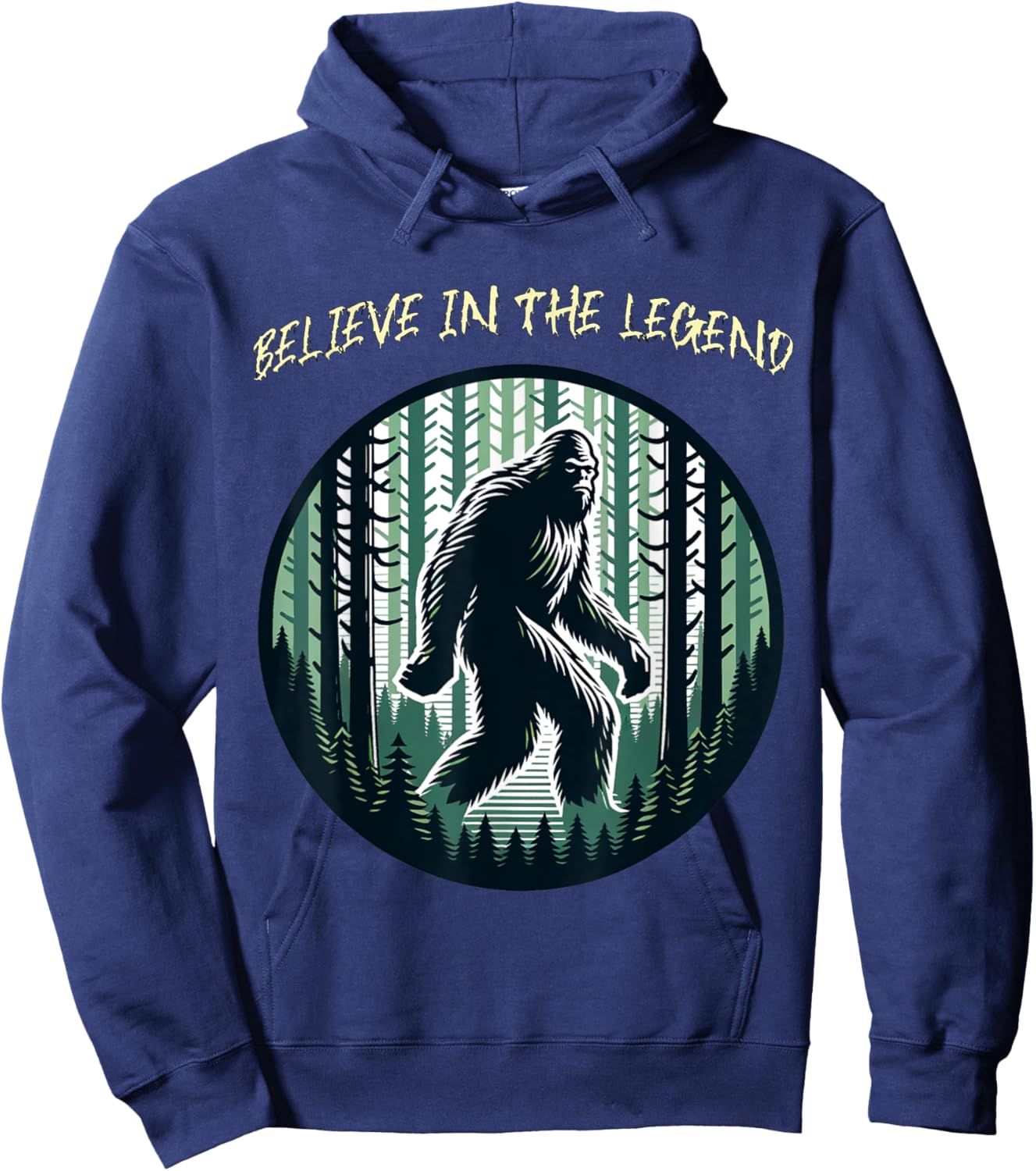 Sassy the Sasquatch Funny Retro Camping Legend Cartoon Hoodie - Hoodie | Navy