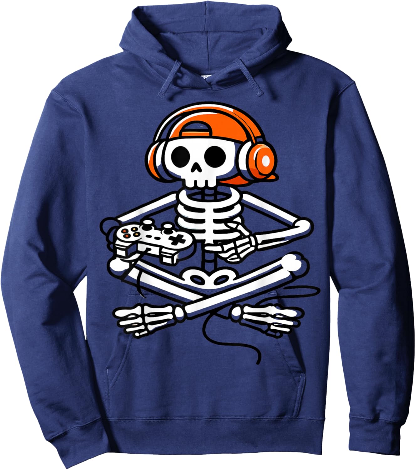 Funny Skeleton Playing Video Game Boys Men Kids Hoodie - Hoodie | Navy