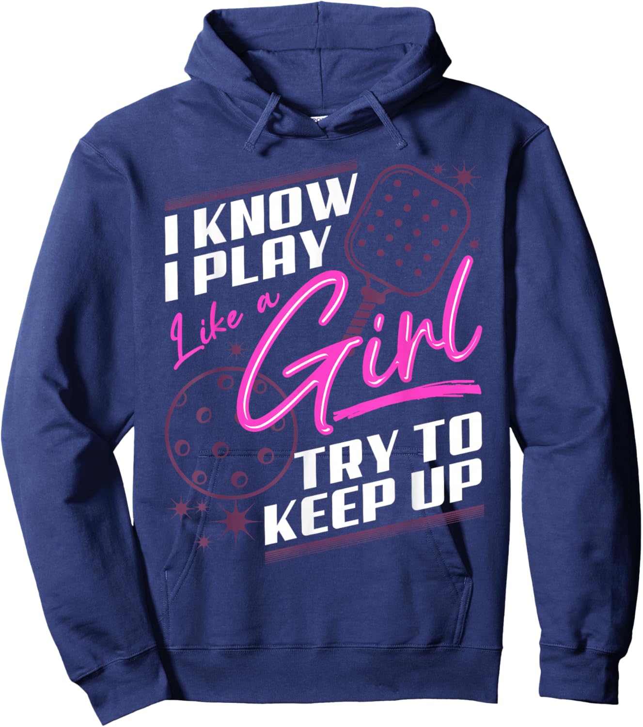Funny pickleball sayings design Retro Paddle Court Hoodie - Hoodie | Navy
