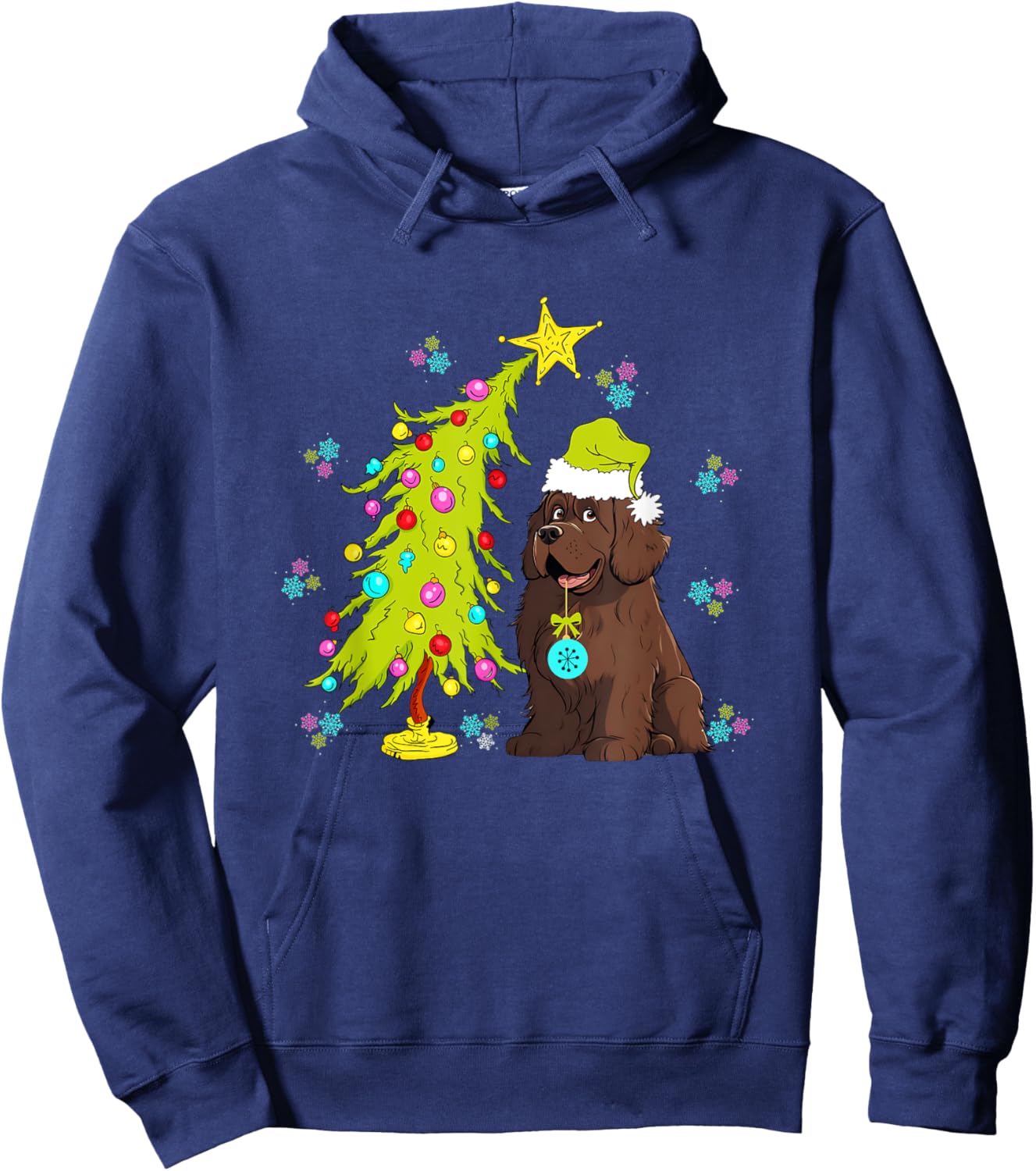 Cute Newfoundland Dog Newfoundland Christmas Women Kids Hoodie - Hoodie | Navy