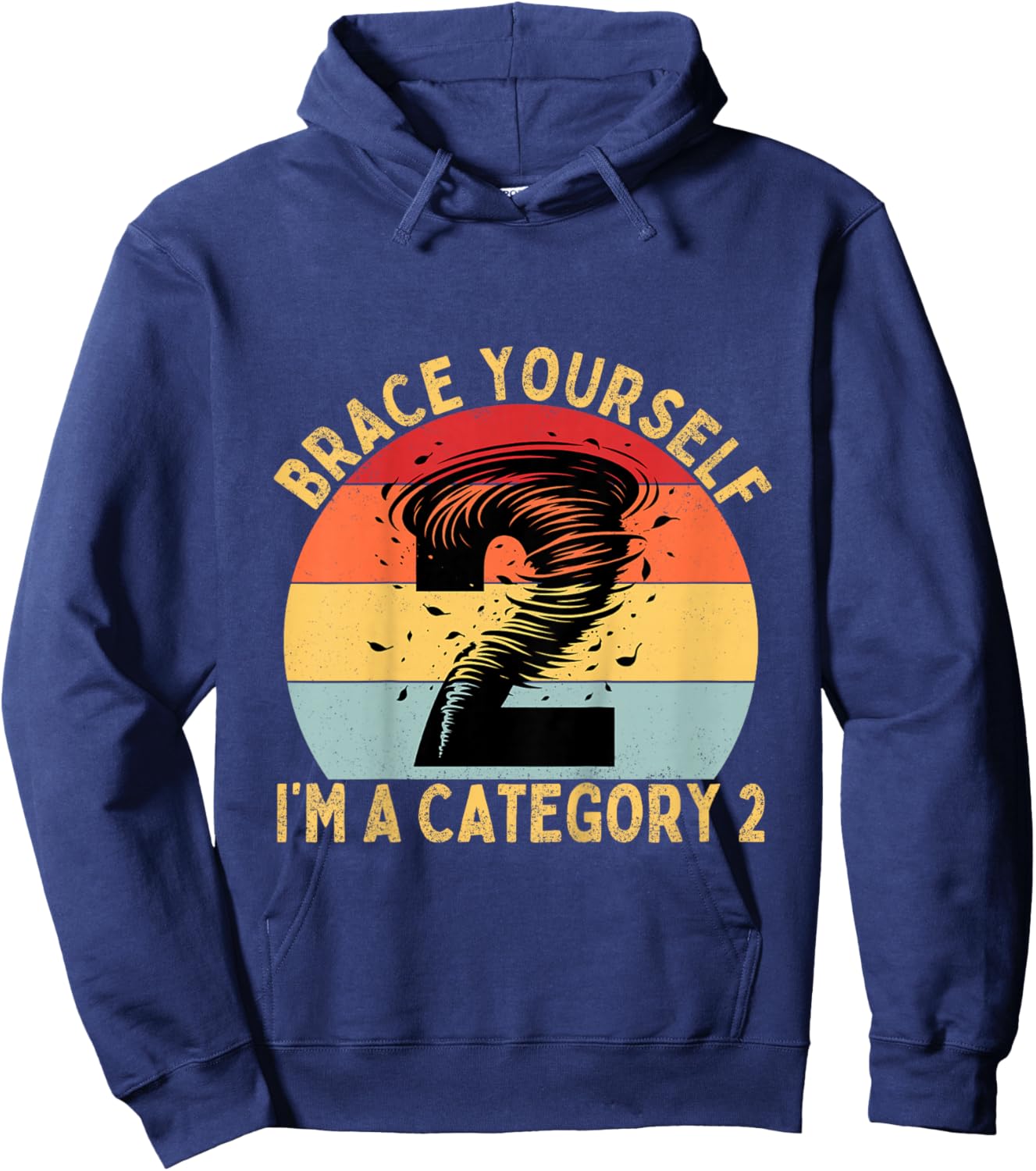 Warning Two-nado 2nd Birthday Tornado Themed Birthday Hoodie - Hoodie | Navy