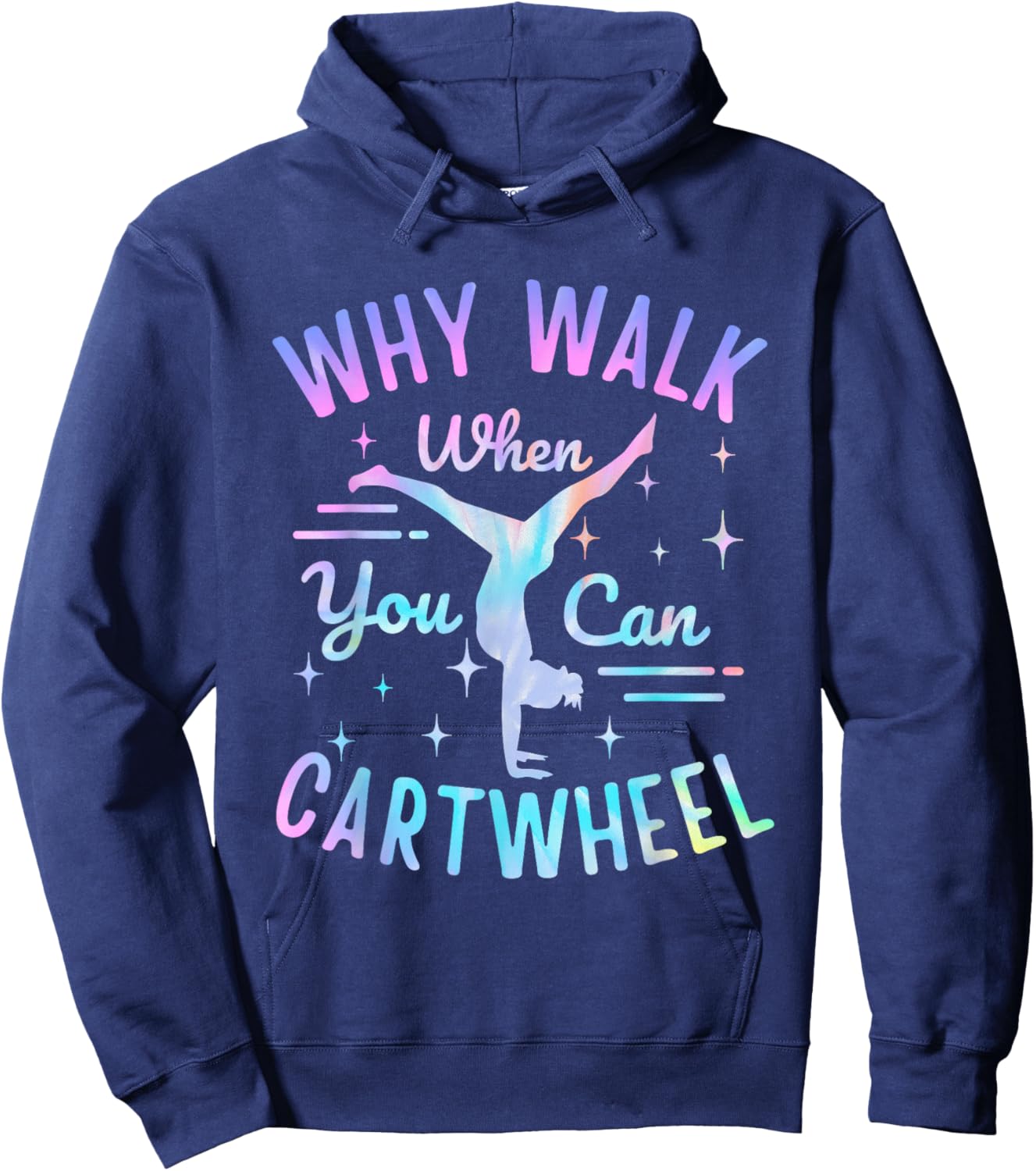 Gymnastics Art For Girls Women Tie Dye Cartwheel Gymnast Hoodie - Hoodie | Navy