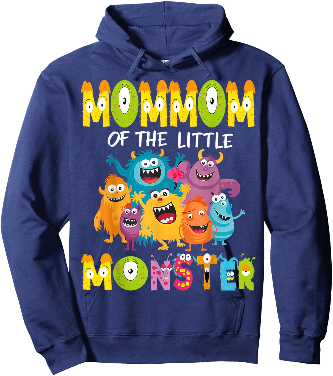 MomMom Of The Little Monster 1St Birthday Kids Party Hoodie - Hoodie | Navy