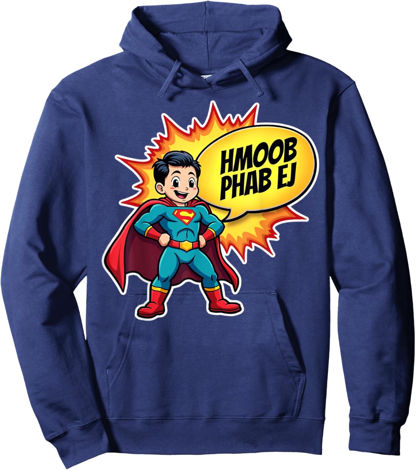 Hmong Phab Ej - Hmong Hero Hoodie - Hoodie | Navy