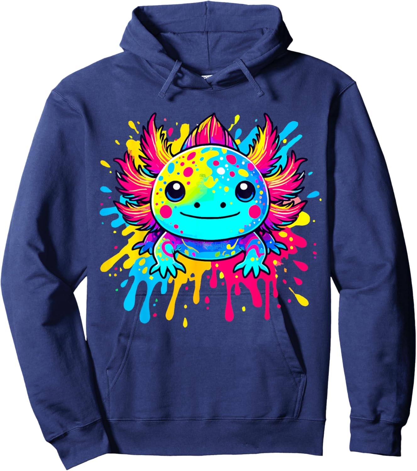Axolotl Animal Pop Art Cute Axolotl Lover Hoodie - Hoodie | Navy