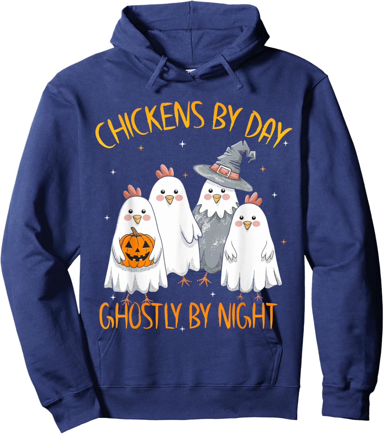 Funny Chicken Halloween Costume Spooky Season Chickens Witch Hoodie - Hoodie | Navy