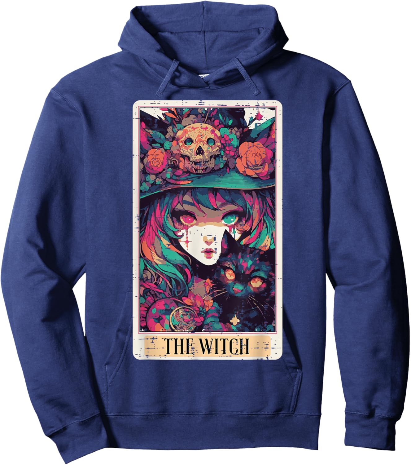 Halloween Tarot The Witch Card Cat Costume Women Girls Kids Hoodie - Hoodie | Navy