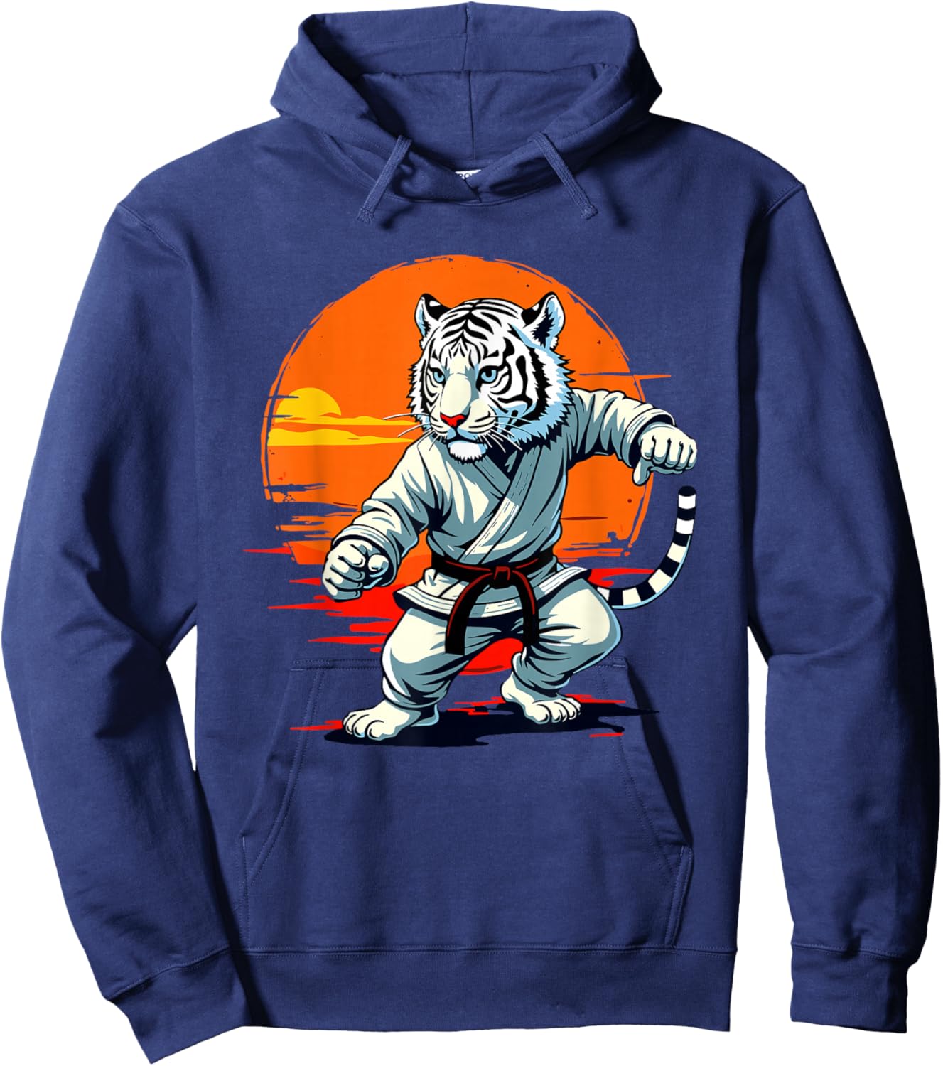 Shotokan Karate Fighter Martial Arts Tiger Funny Karate Hoodie - Hoodie | Navy