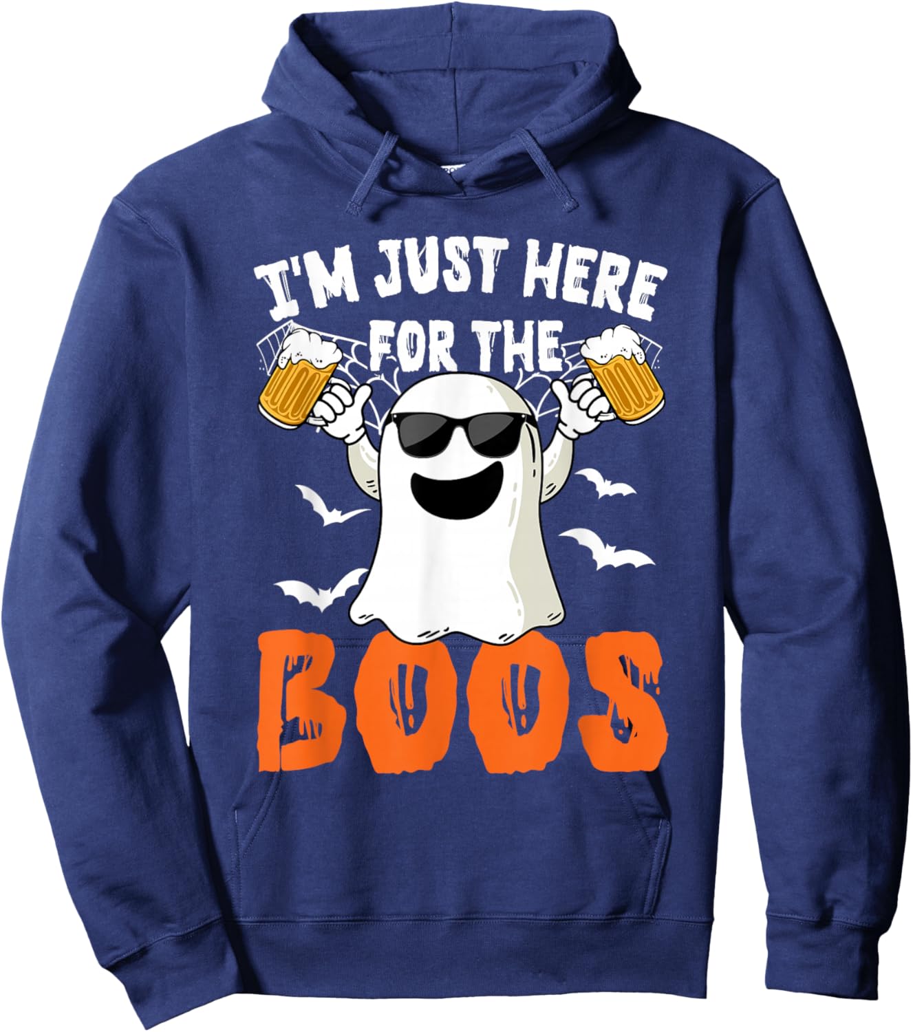 I'm Just Here For The Boos Cute Ghost Halloween Costume Hoodie - Hoodie | Navy