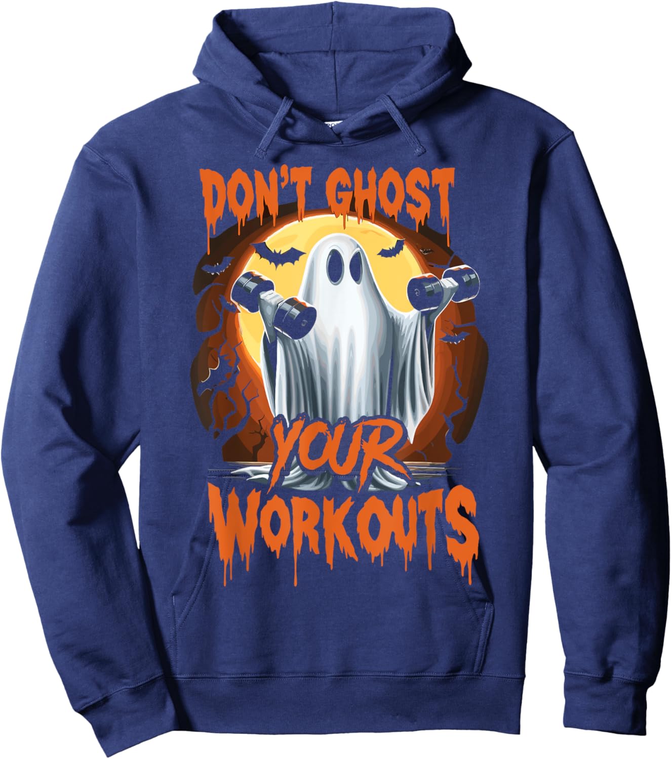 Halloween Gym Don’T Ghost Your Workouts Halloween Workout Hoodie - Hoodie | Navy
