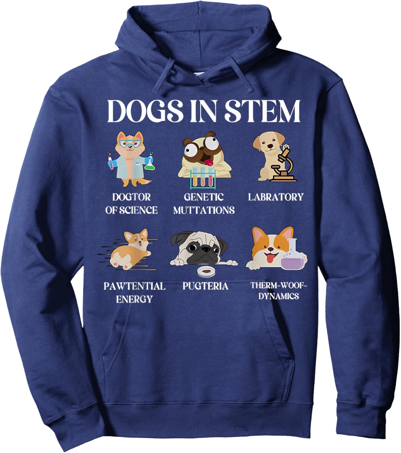 Funny Dogs In Stem Science Teacher Dog Pup Physics Chemistry Hoodie - Hoodie | Navy