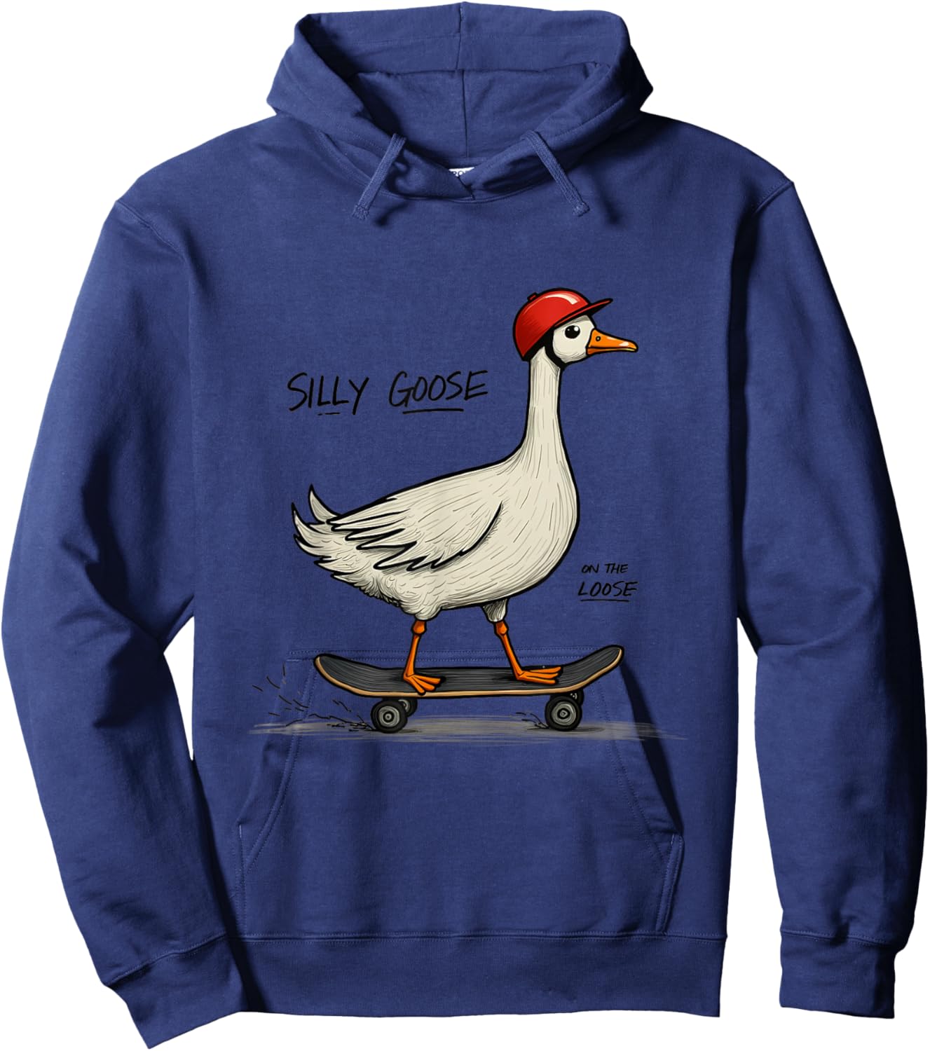 Silly Goose On The Loose Skateboard Adventure Hoodie - Hoodie | Navy