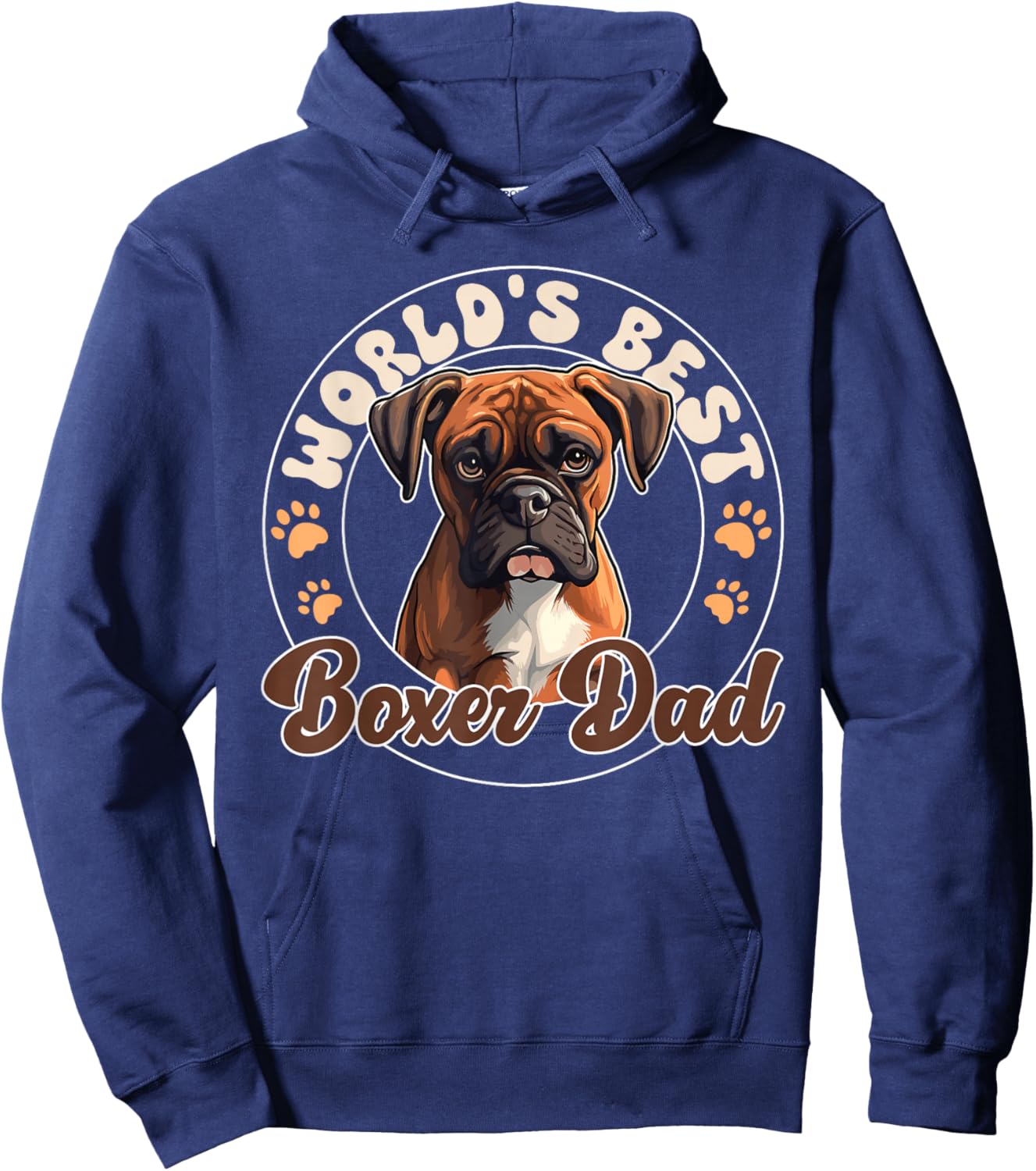 Boxer Dog Groovy World's Best Boxer Dad Hoodie - Hoodie | Navy
