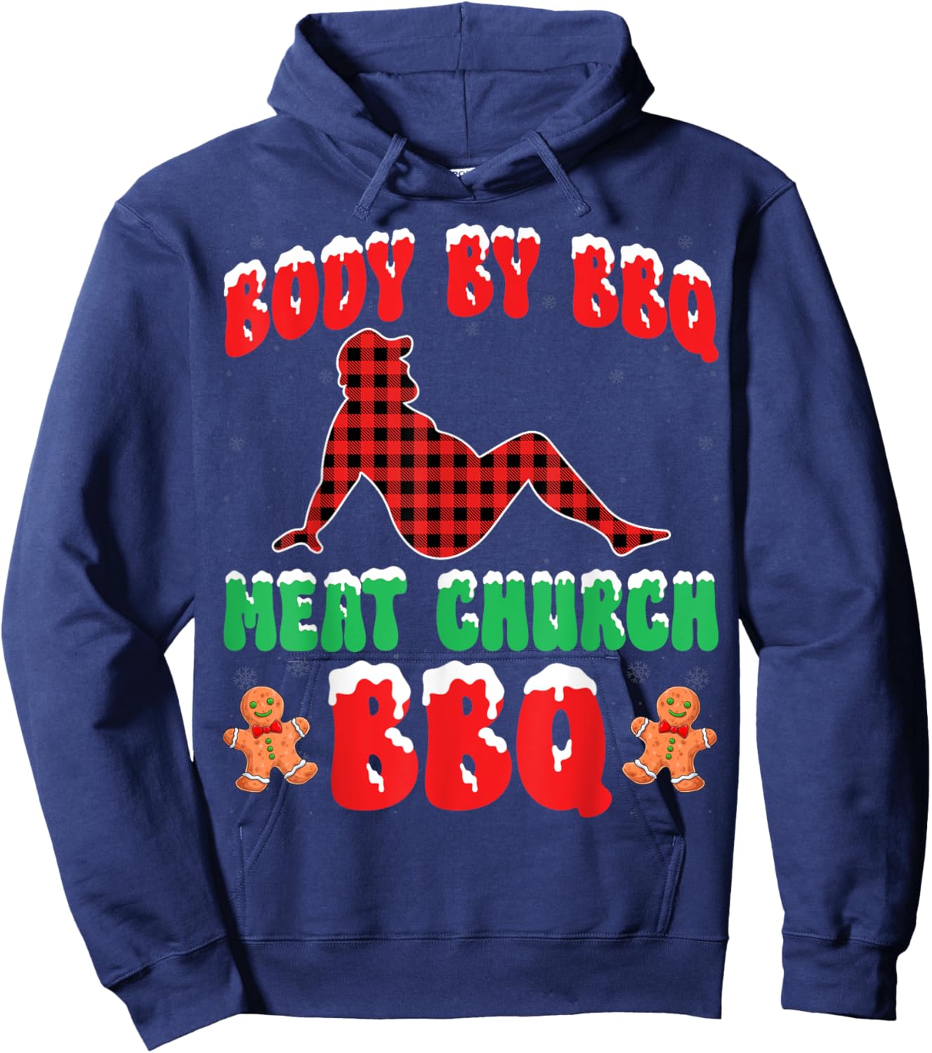 Body By BBQ Meat Church Christmas Barbecue Grilling Xmas Hoodie - Hoodie | Navy