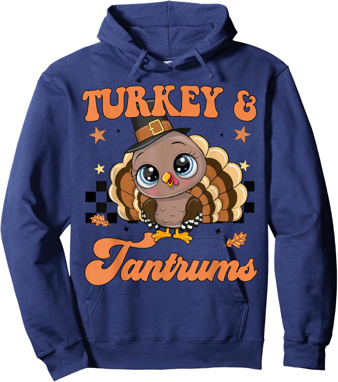 Toddler Girl Thanksgiving Trot Turkey Tantrum Outfit Costume Hoodie - Hoodie | Navy