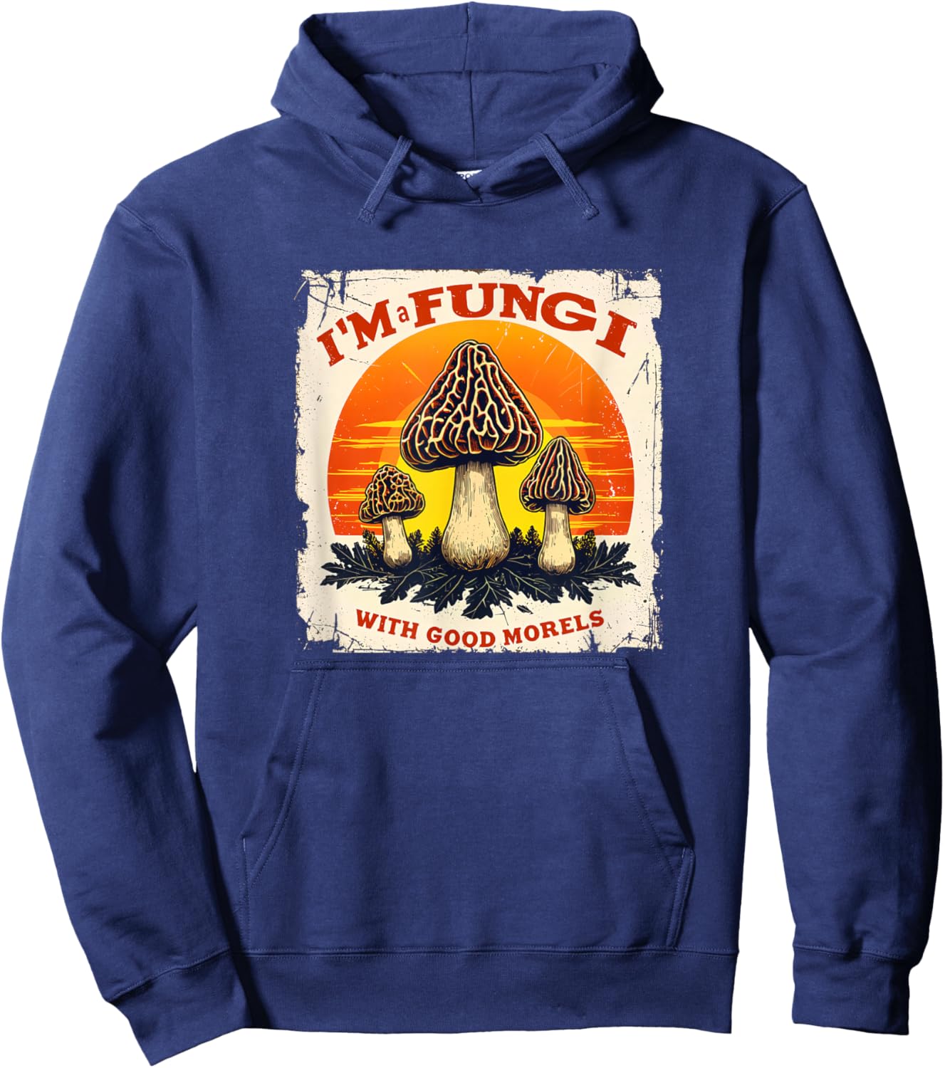 Nostalgic Fungi-Hunter Retro I'm A Fungi Foraging 09WQXA Hoodie - Hoodie | Navy