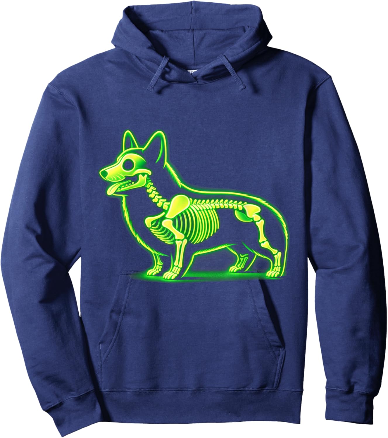 Corgi Skeleton Halloween Dog Lovers Rib Cage X-ray Men Women Kids Hoodie - Hoodie | Navy