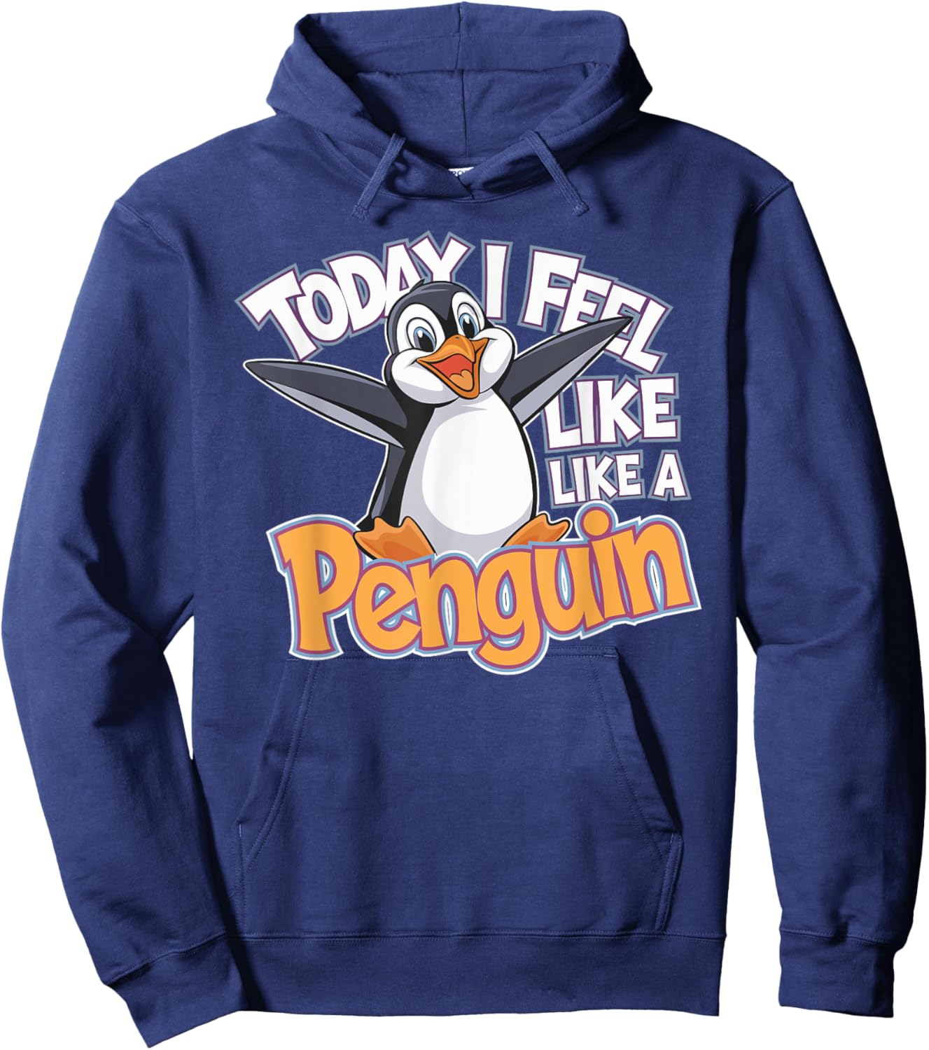 Childrens Today I feel like a Penguin | Kids Penguin Hoodie - Hoodie | Navy