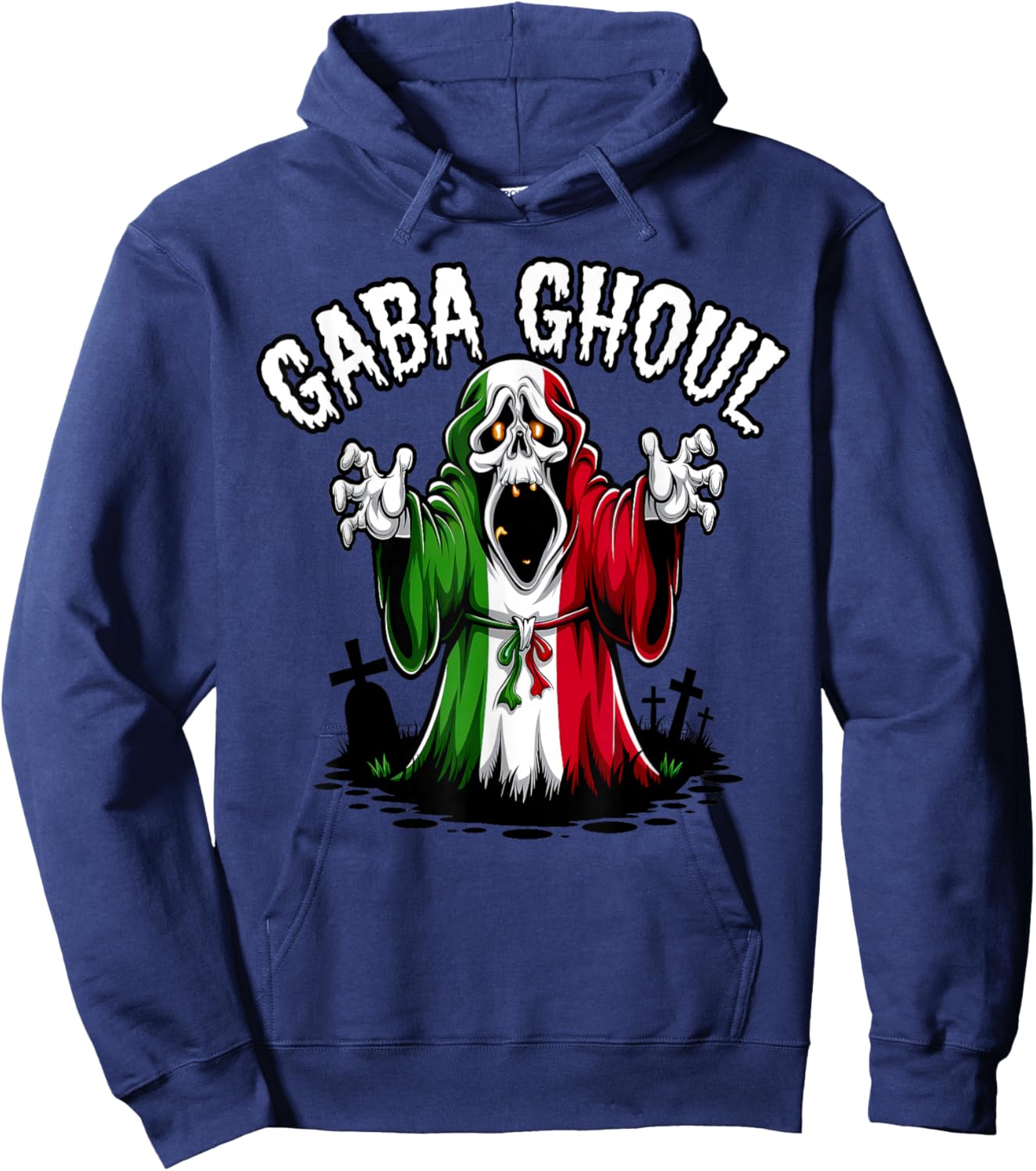 Halloween Graveyard Gaba Ghoul Ghost Funny Italian Gabagool Hoodie - Hoodie | Navy