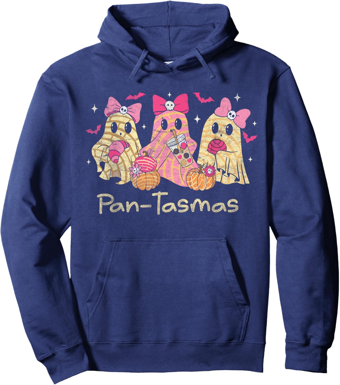 Pantasmas Ghost Funny Spooky Conchas Mexican Ghost Coquette Hoodie - Hoodie | Navy