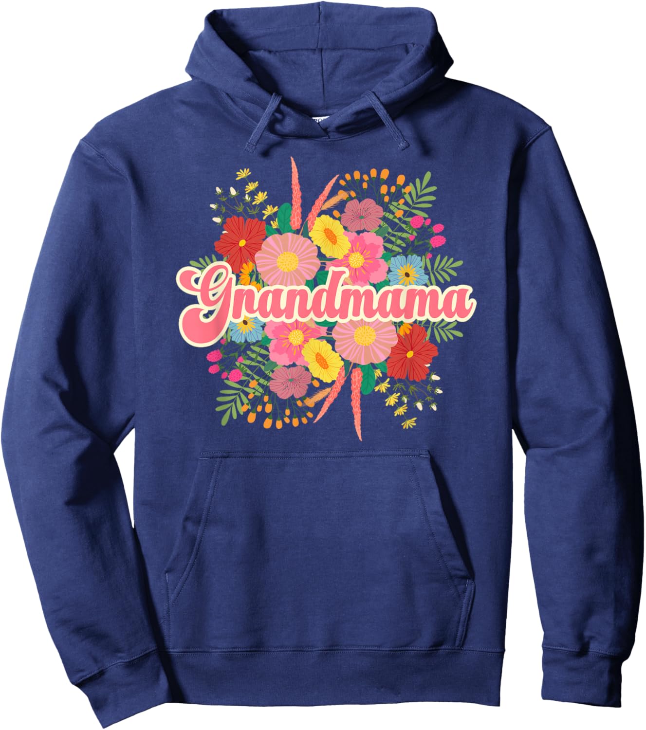 Grandmama Flowers Grandmama Grandma Grandmama Grandmother Hoodie - Hoodie | Navy