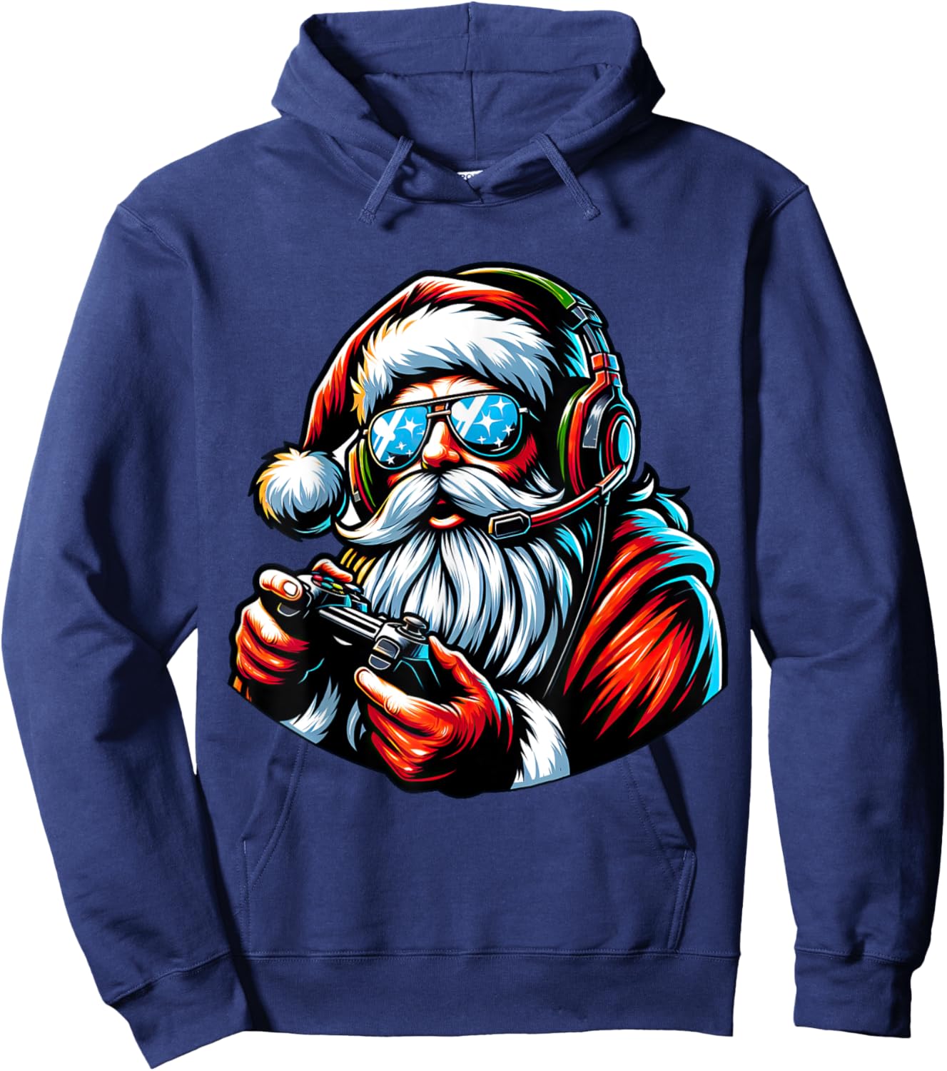 Christmas Gamer Boys Video Game Santa Xmas Hoodie - Hoodie | Navy