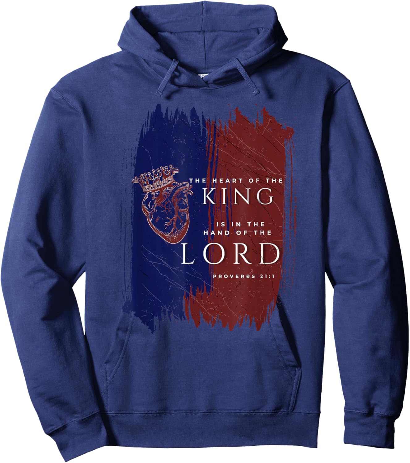 The Heart Of The King (Red, White & Blue) Hoodie - Hoodie | Navy