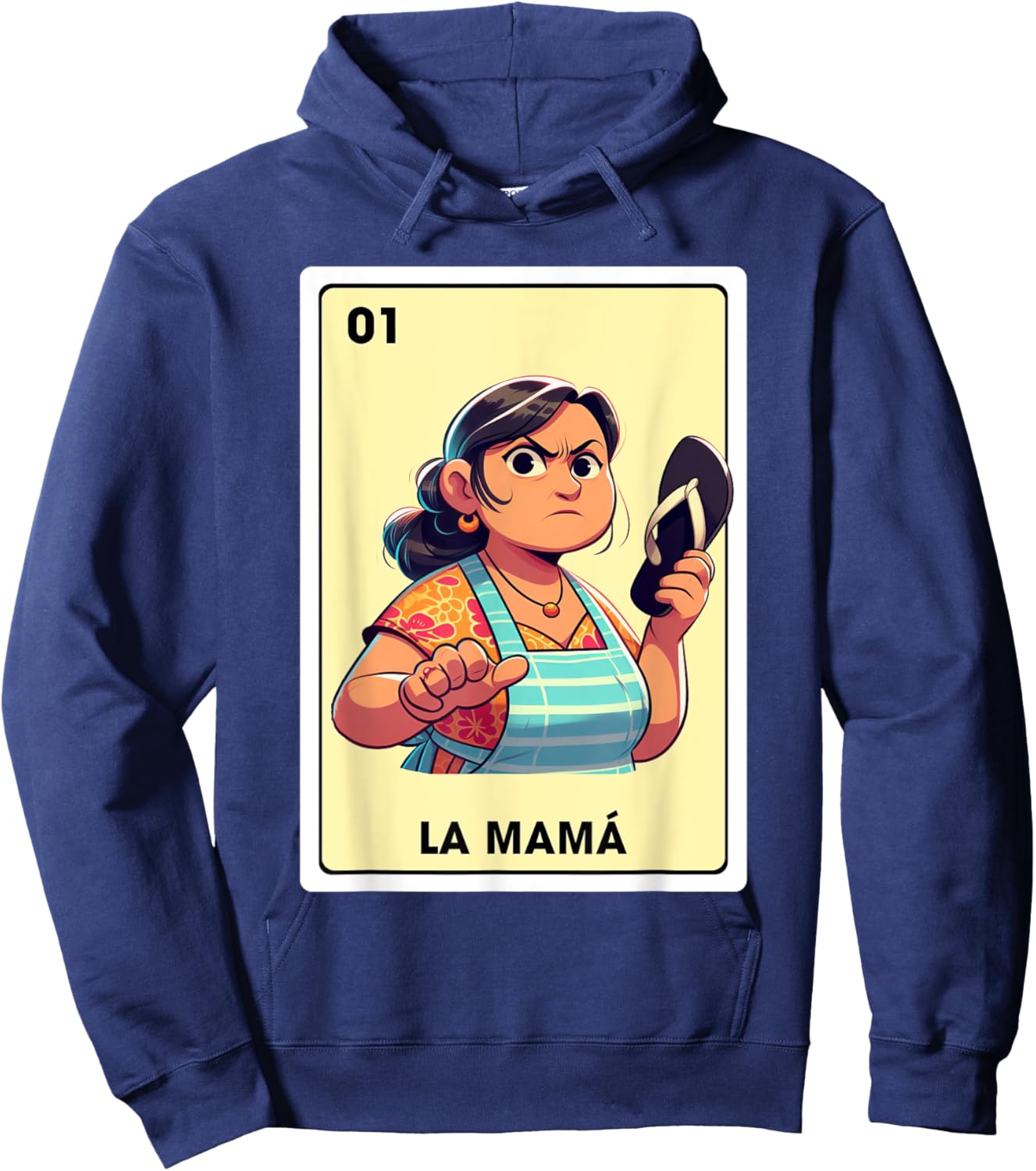 Mexican Mom Life Motherhood La Mama Mexican Bingo Card Hoodie - Hoodie | Navy