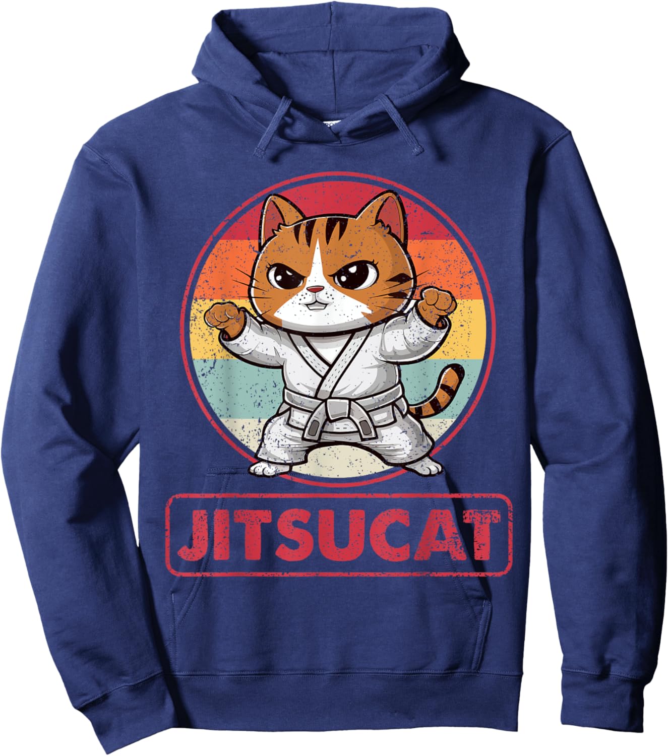 Jiu Jitsu Cat Lover Kitten Brazilian BJJ Martial Arts MMA Men Women Kids Hoodie - Hoodie | Navy