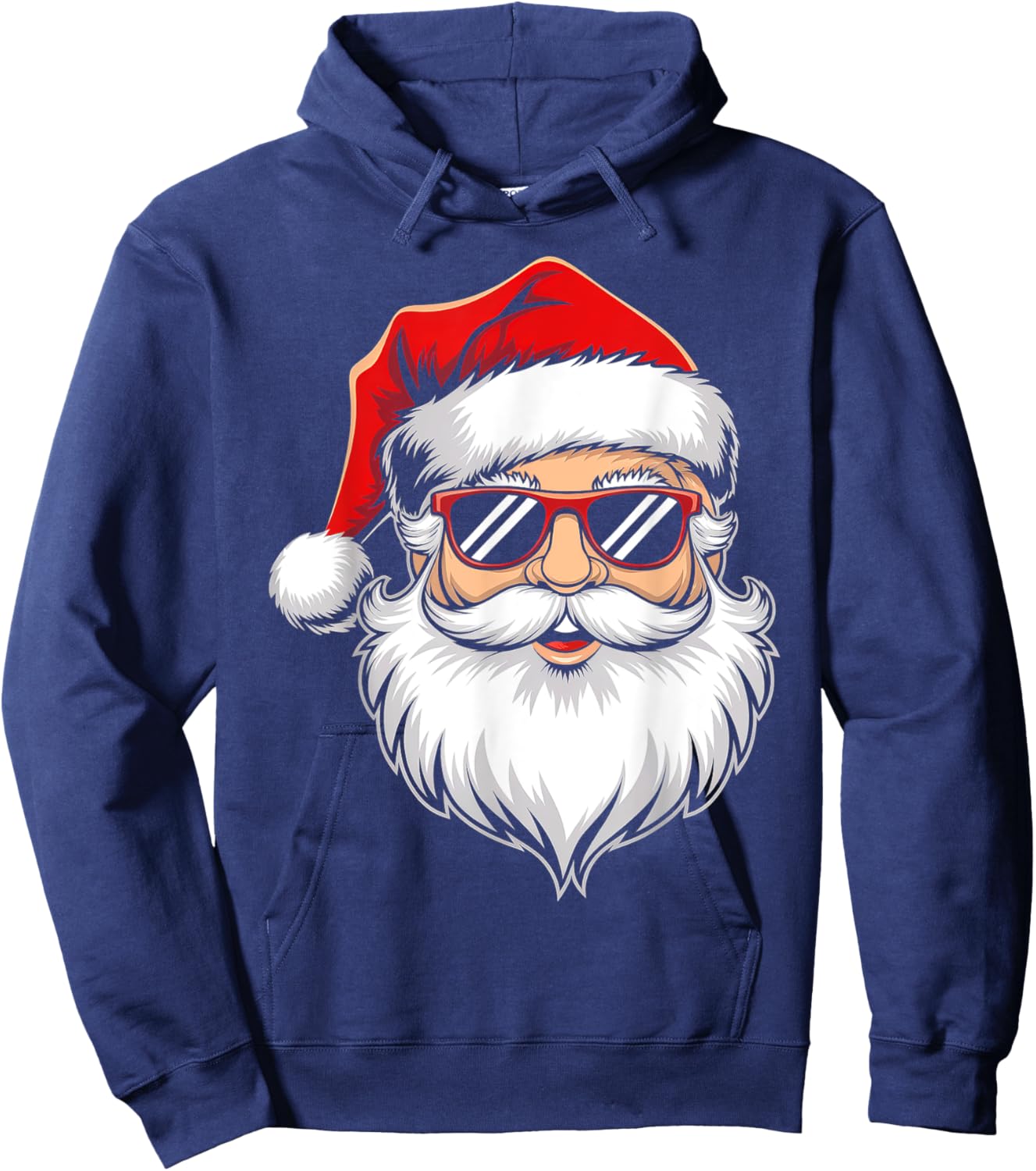 Santa Shirt Boys Retro Sunglasses Christmas Santa Face Hoodie - Hoodie | Navy