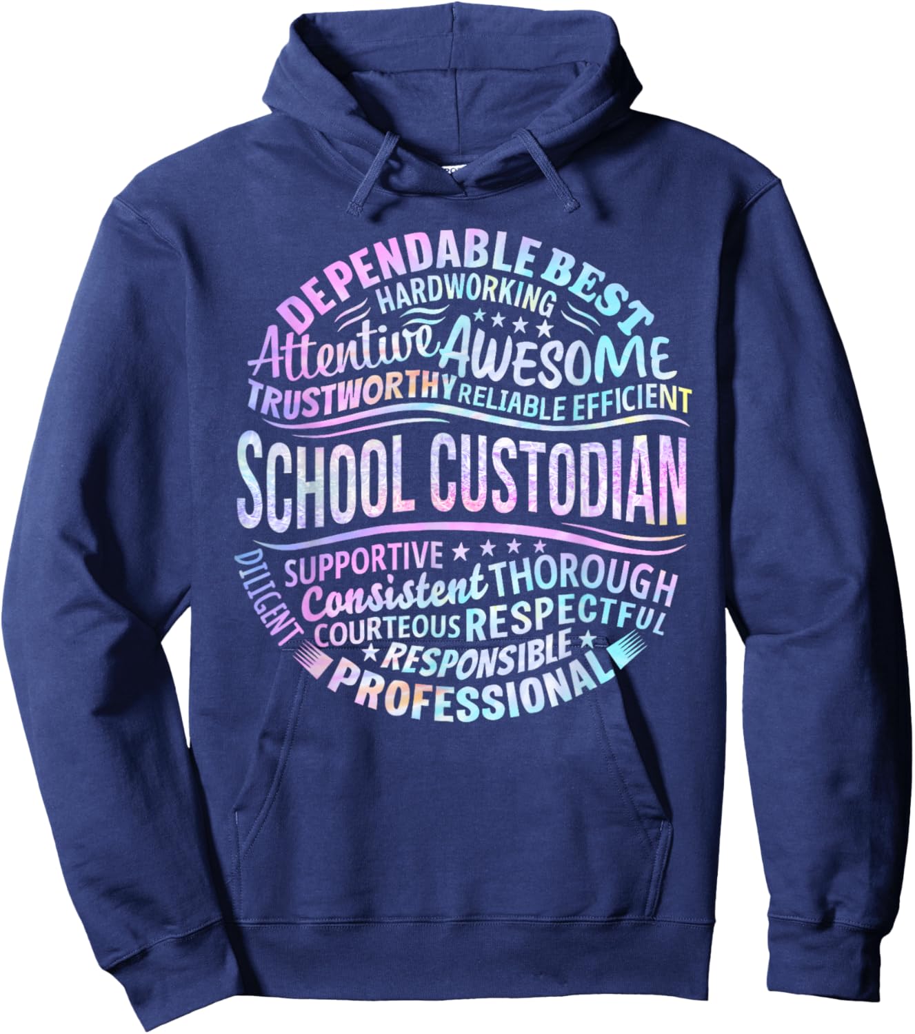 School Custodian Janitor Funny Appreciation Gift Hoodie - Hoodie | Navy
