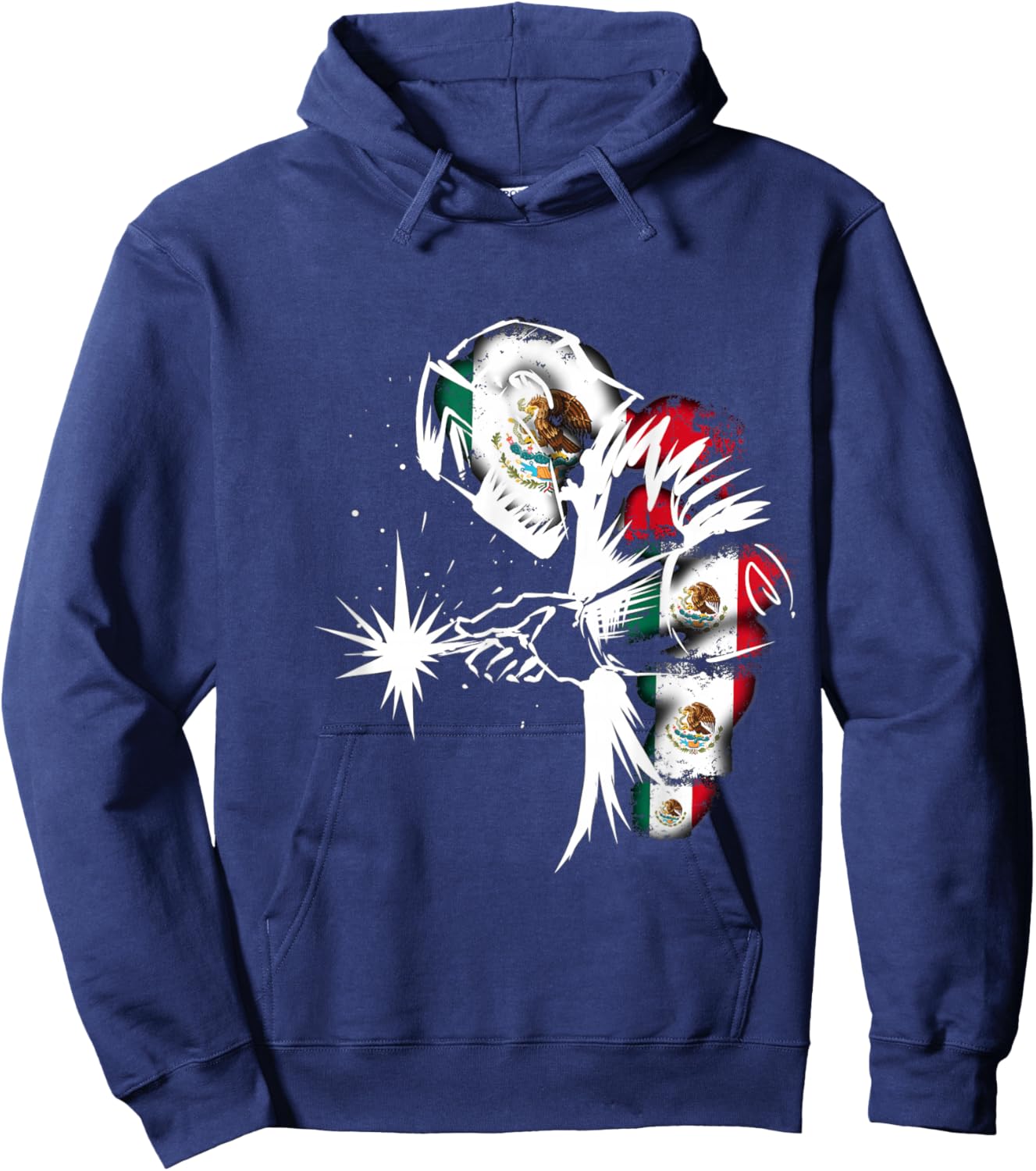 Mexican Welder. Mexican Flag Hoodie - Hoodie | Navy