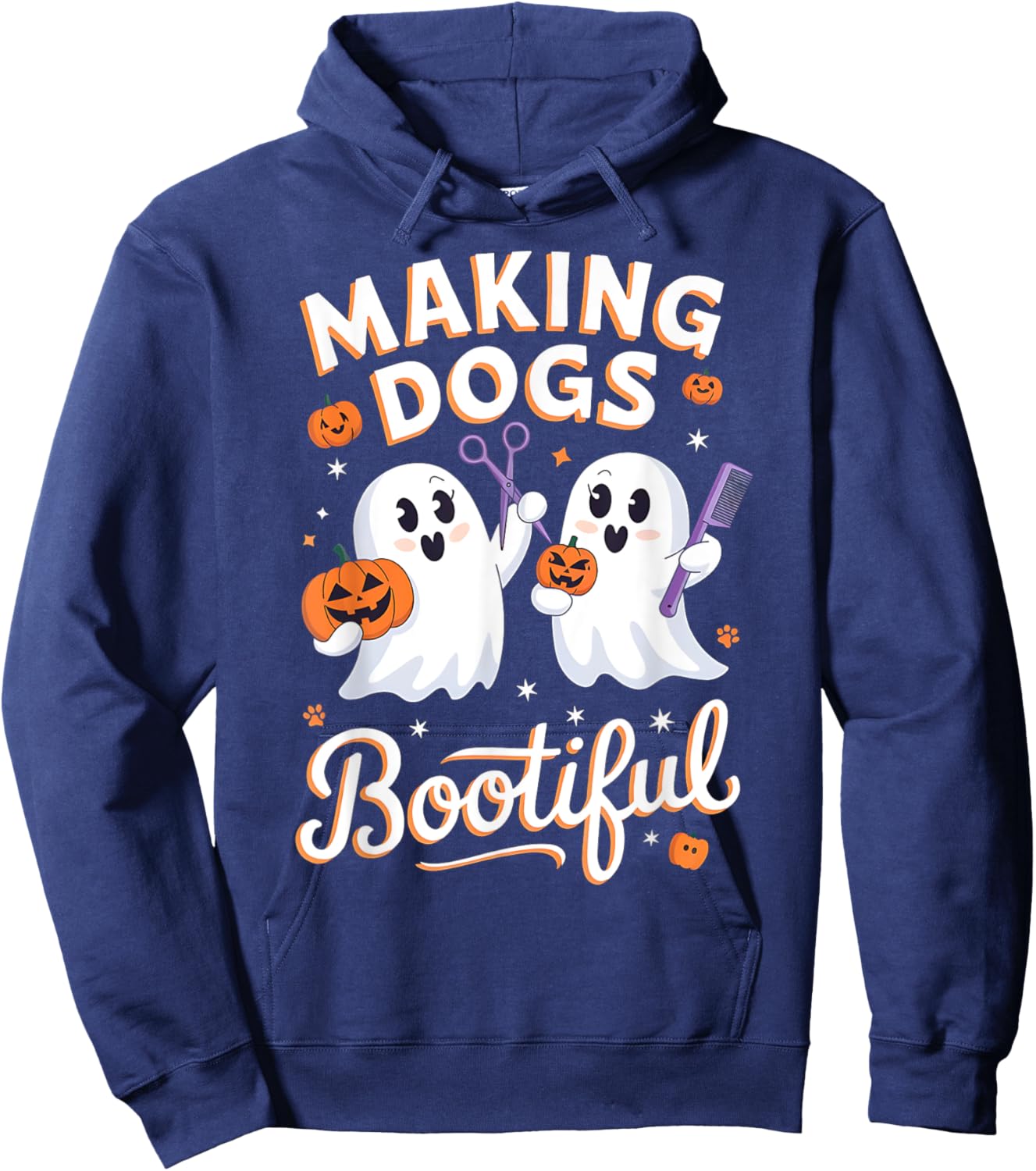 Halloween Dog Grooming Ghosts Making Dogs Bootiful Hoodie - Hoodie | Navy